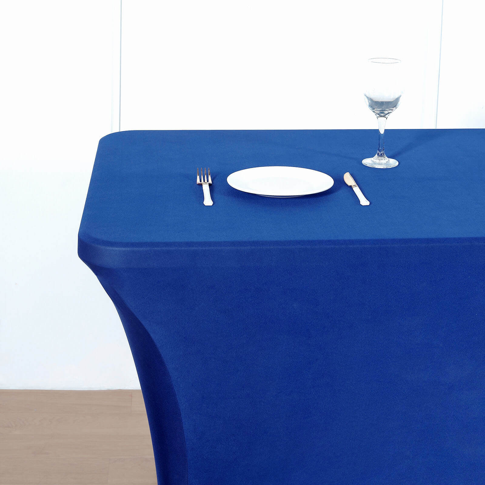 Stretch Spandex 96x30 Rectangle Table Cover Royal Blue - Durable Form-Fitting Tablecloth