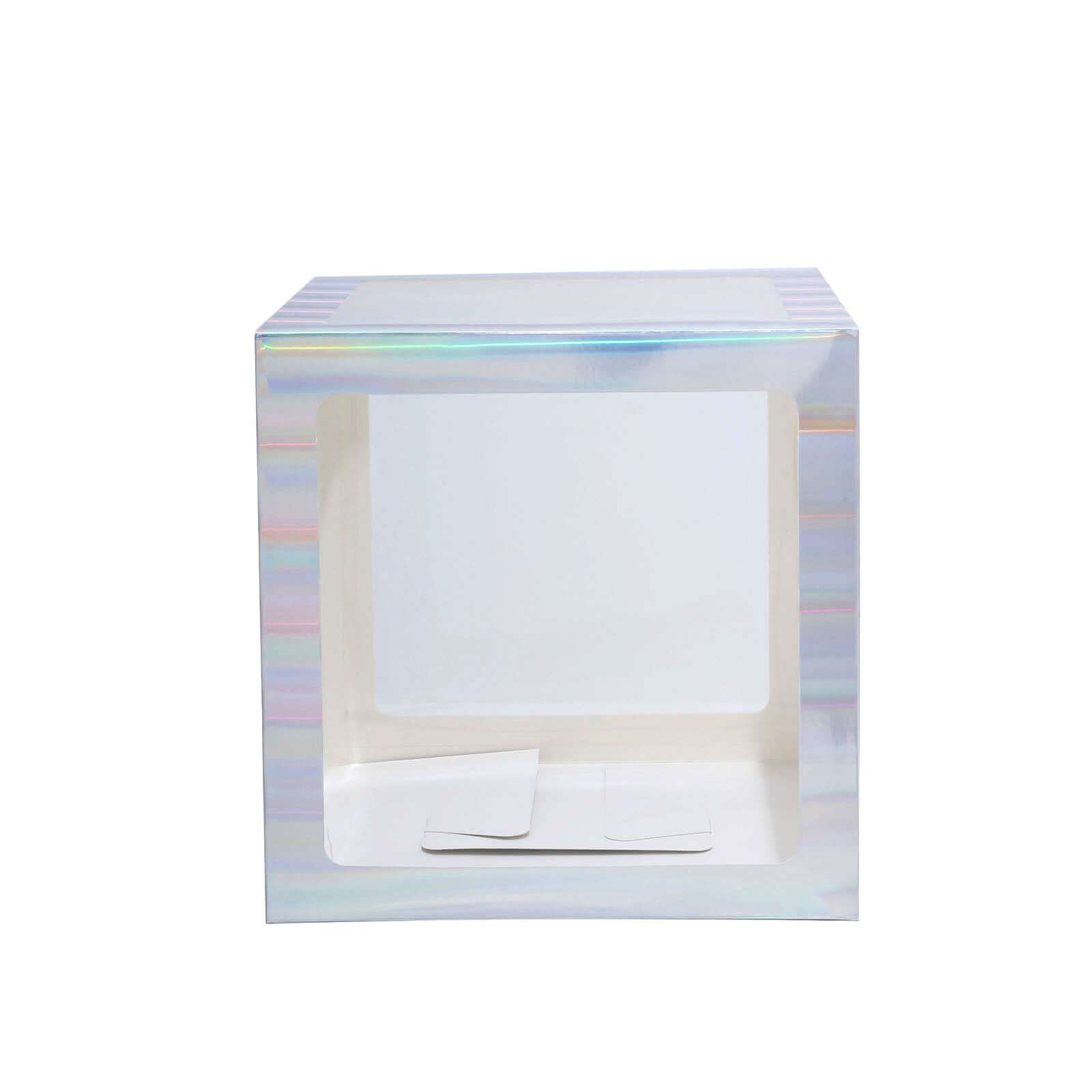 2 Pack 12 Iridescent Clear Baby Shower Party Decoration Boxes, Transparent DIY Balloon Boxes