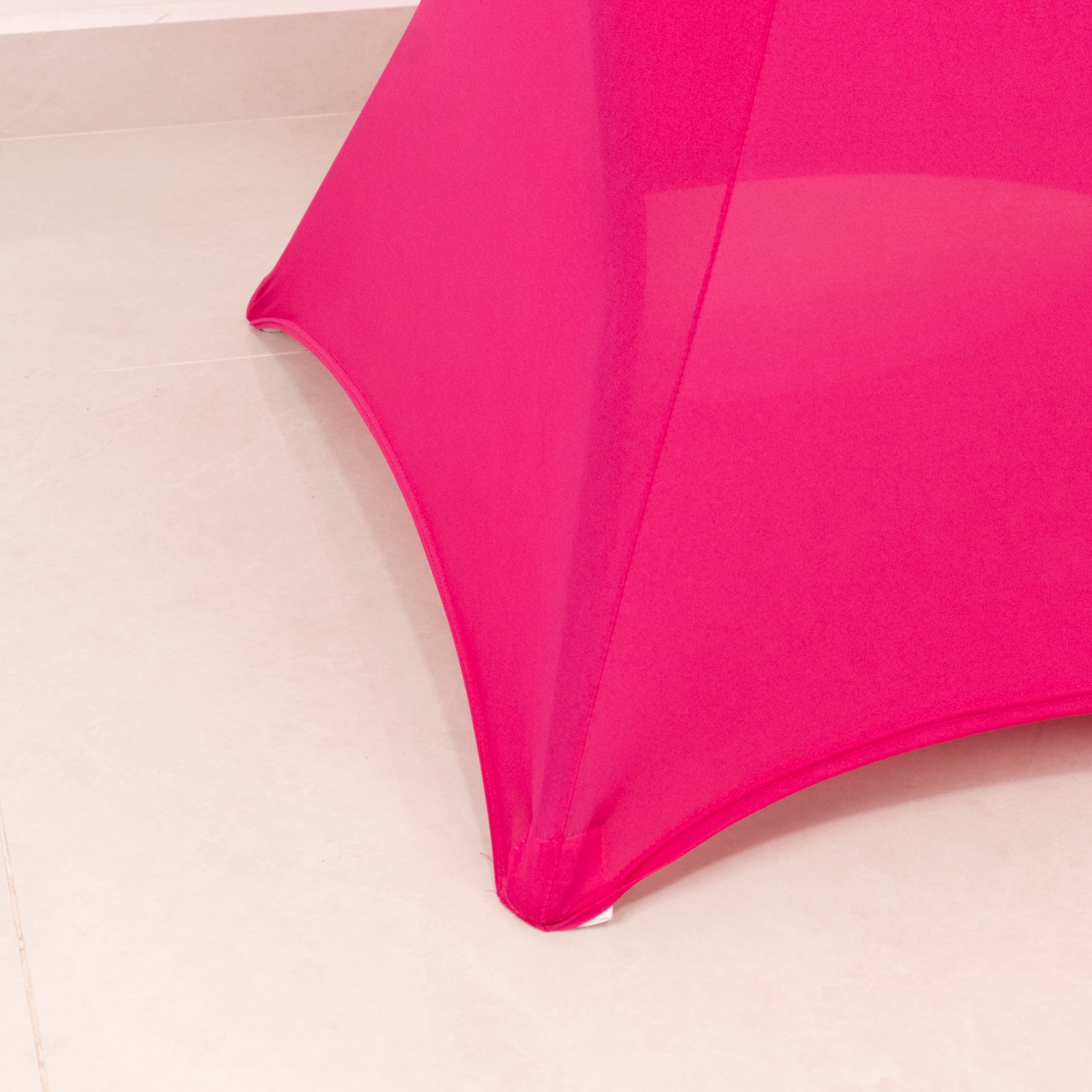 Spandex 33-36 Round Cocktail Table Cover Fuchsia - Easy to Maintain Stretch Fitted Highboy Tablecloth