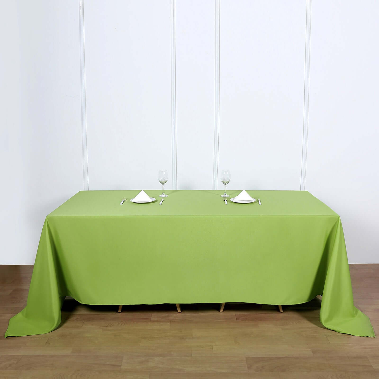 Polyester 90x132 Rectangle Tablecloth Apple Green - Seamless Wrinkle-Resistant Table Cover