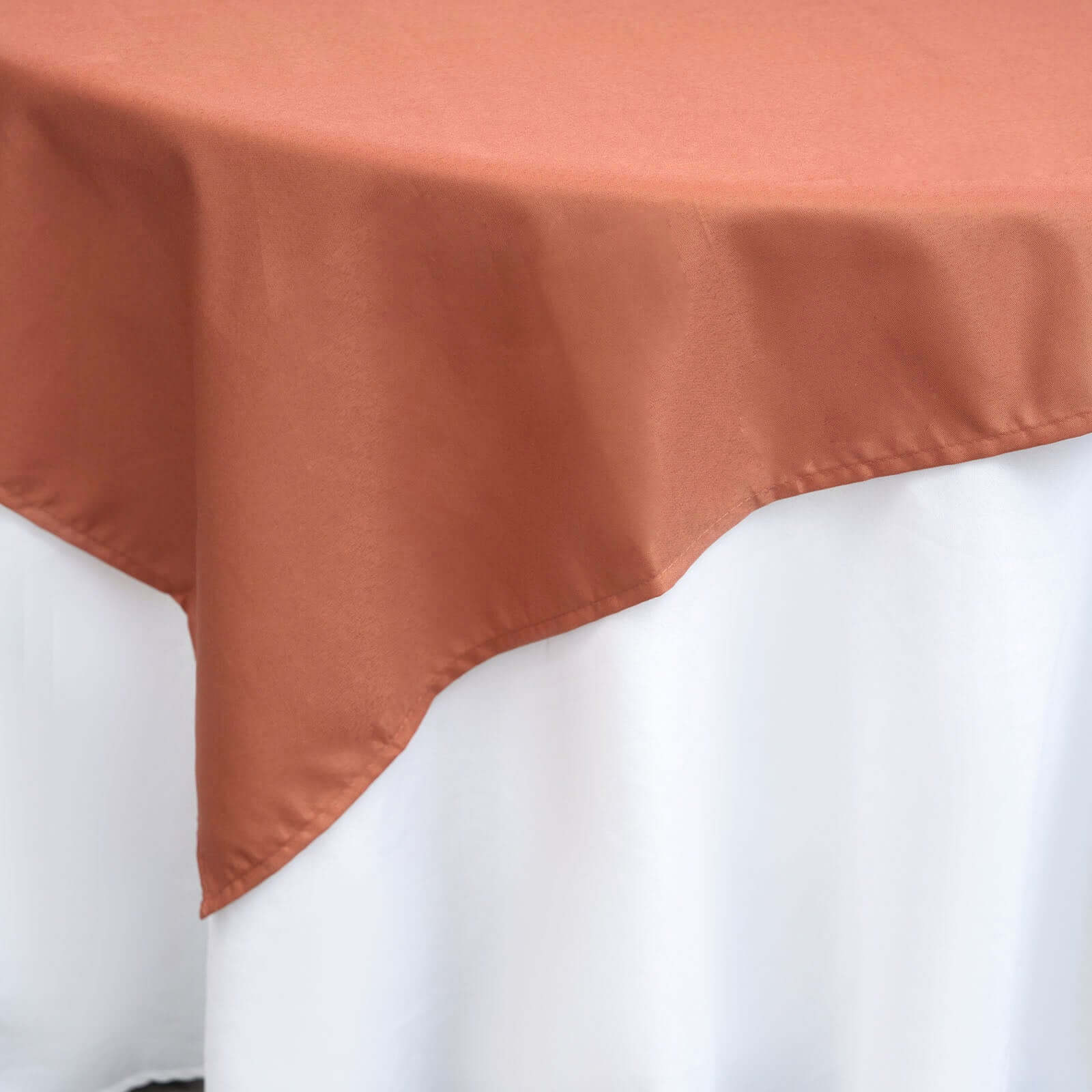 Polyester Square 70x70 Tablecloth Terracotta (Rust) - Wrinkle-Resistant & Durable Table Cover