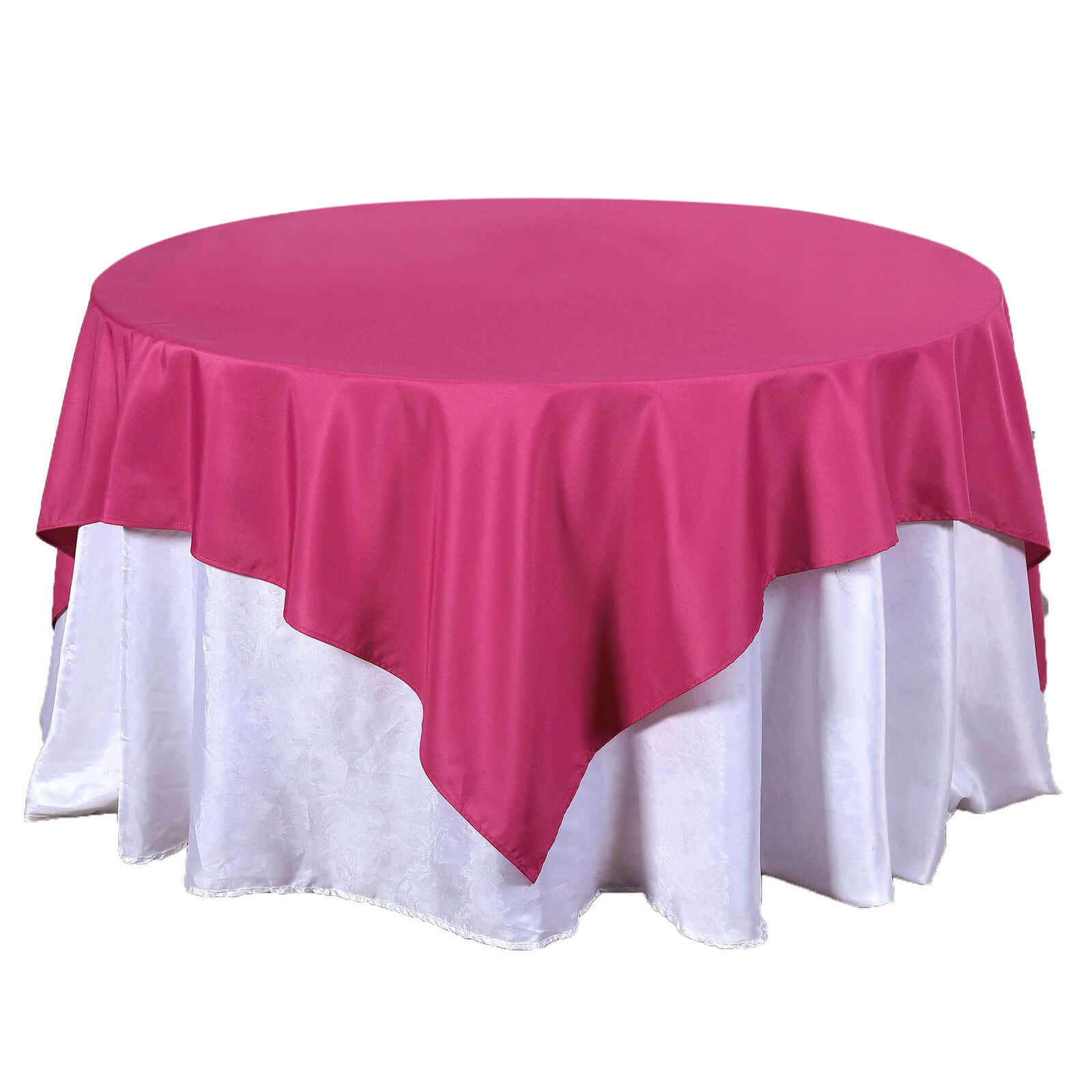 Polyester Square 70x70 Tablecloth Fuchsia - Wrinkle-Resistant & Durable Table Cover