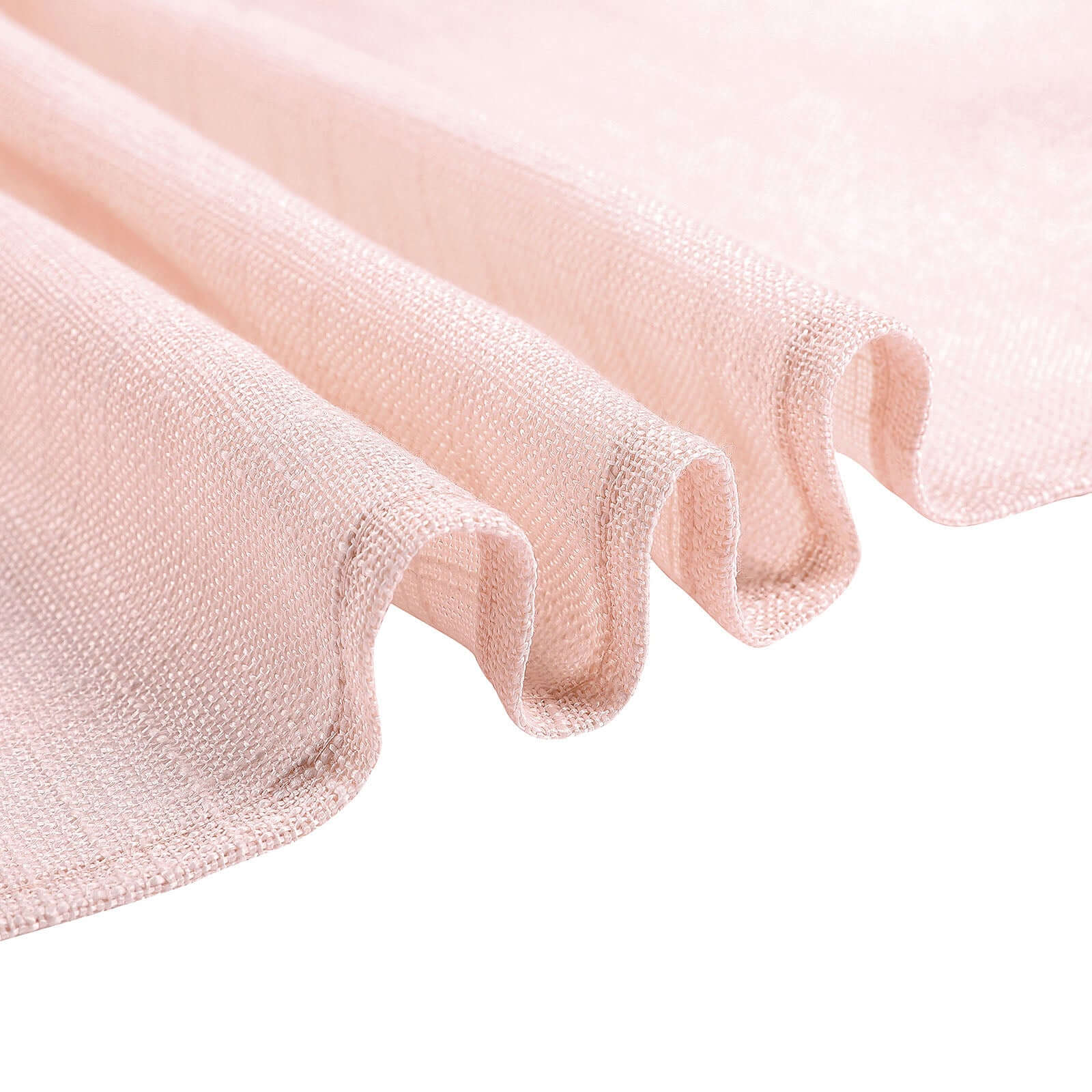 Faux Linen 60x126 Rectangular Tablecloth Blush - Slubby Textured & Wrinkle Resistant for Weddings and Special Events