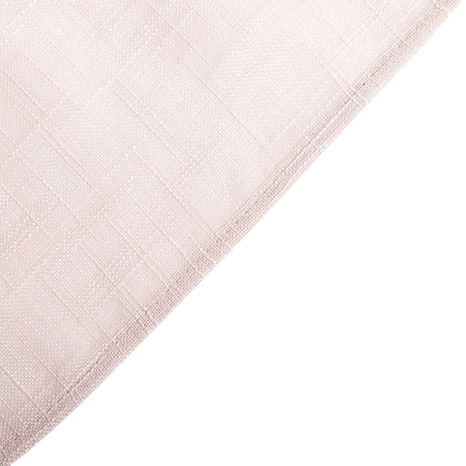 Faux Linen 108 Round Tablecloth Blush - Slubby Textured & Wrinkle Resistant Table Cover