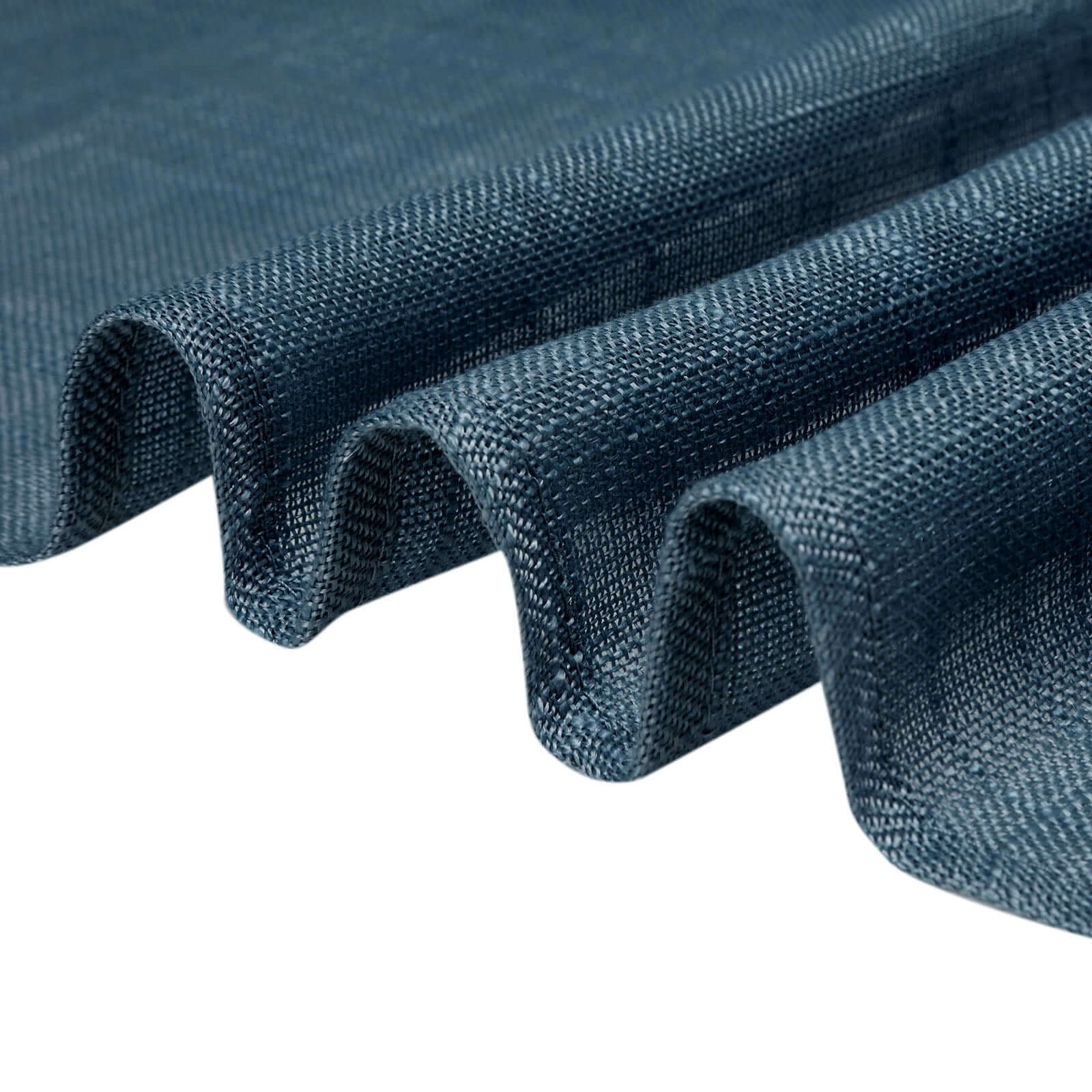 Faux Linen 90x132 Rectangular Tablecloth Blue - Slubby Texture Wrinkle-Resistant Seamless Table Cover