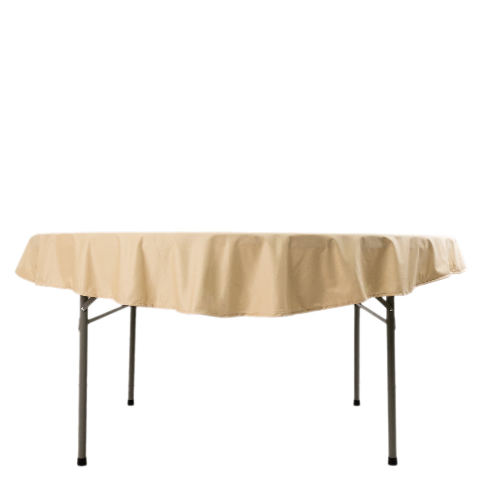 Premium Scuba Round 70 Tablecloth Beige - Wrinkle Free & Stain Resistant Table Cover