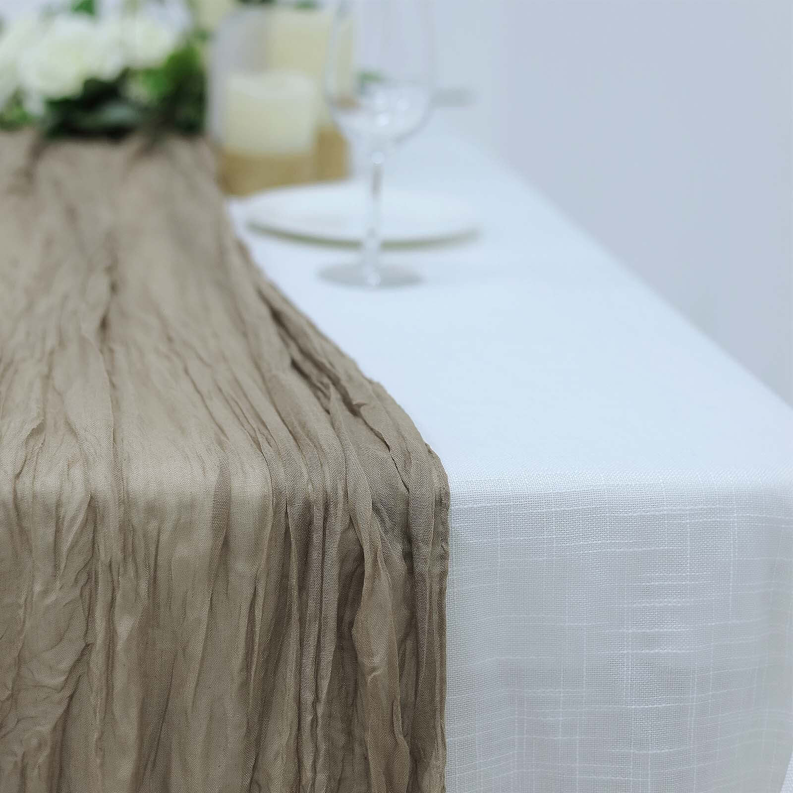 Gauze Cheesecloth 10ft Table Runner Natural - Rustic Boho Style