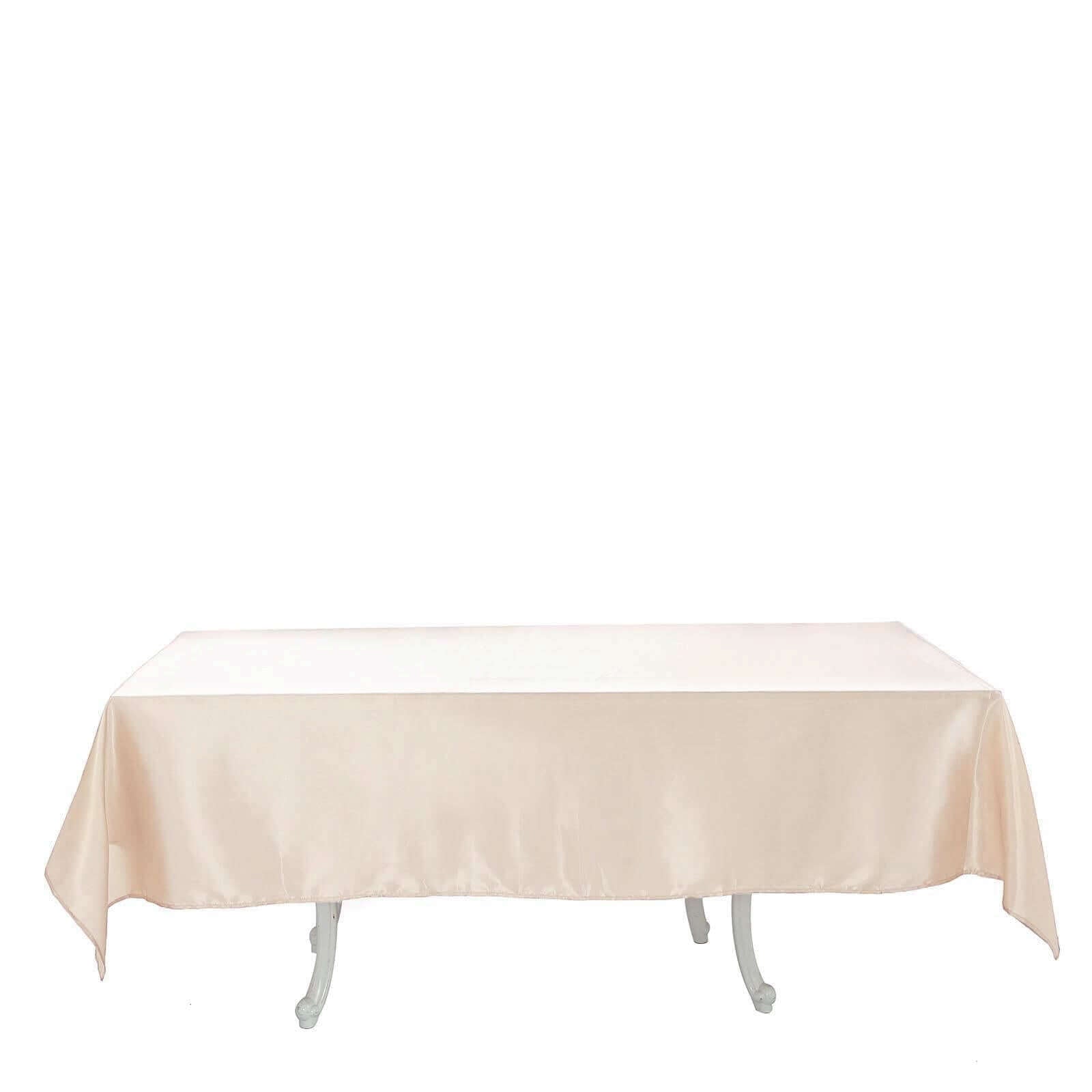 Satin Rectangular 60x102 Tablecloth Beige - Smooth and Lustrous Table Cover