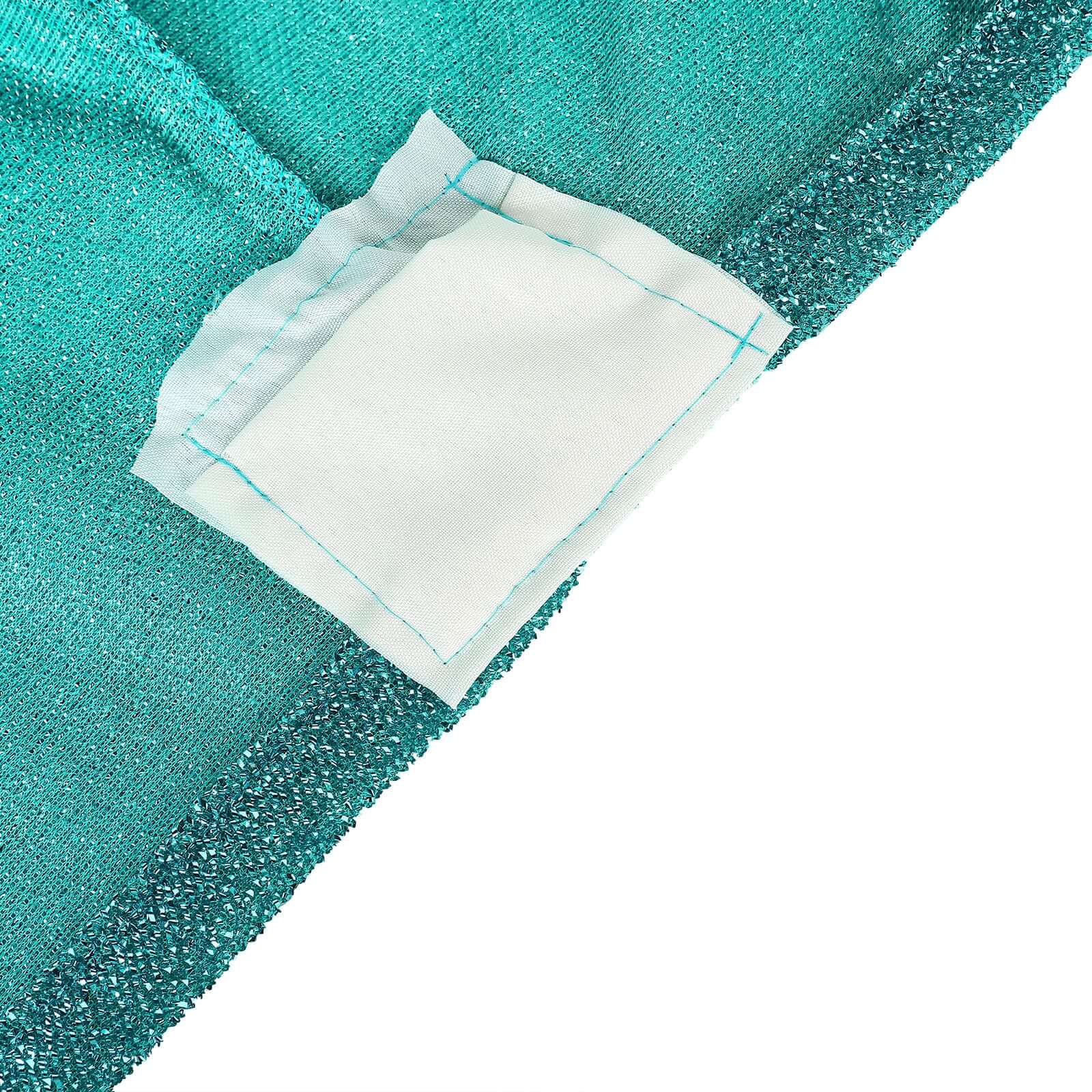 Stretch Spandex 72x30 Rectangle Tablecloth Metallic Turquoise - Form-Fitting Table Cover