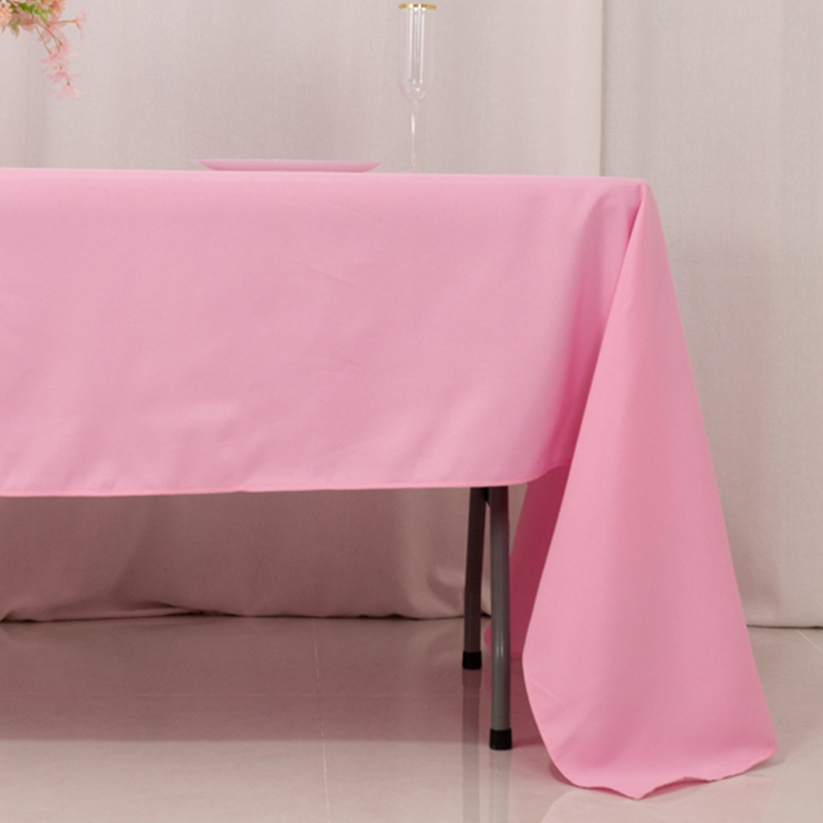 Premium Polyester 60x126 Rectangle Tablecloth Pink - Stain-Resistant 220GSM Finish Table Cover