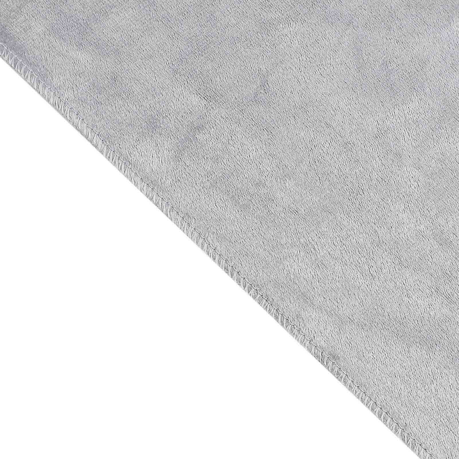 Premium Velvet 90x156 Rectangle Tablecloth Silver - Reusable Soft & Seamless Table Cover