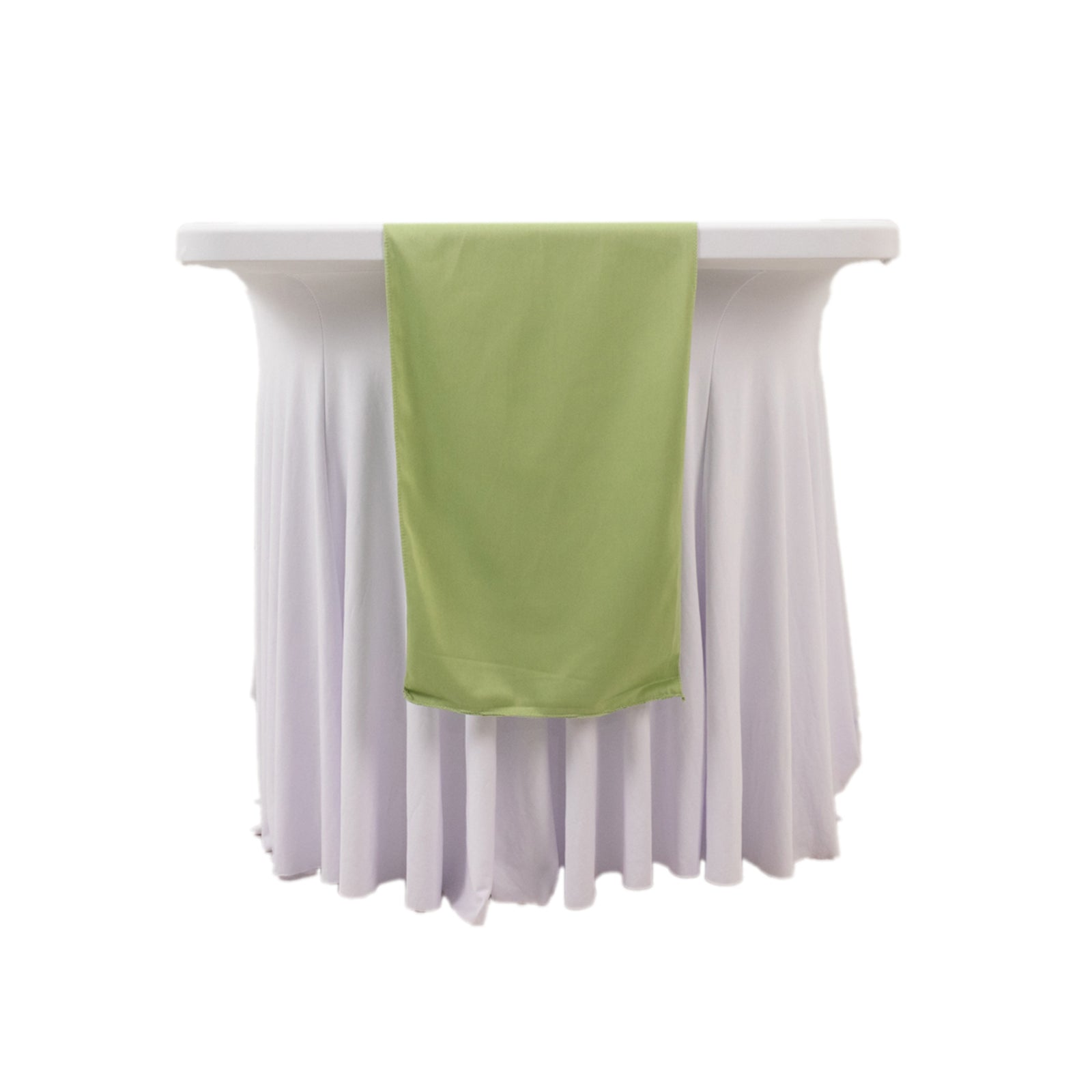 Premium Scuba Polyester 12x108 Table Runner Sage Green - Wrinkle-Free Table Linen