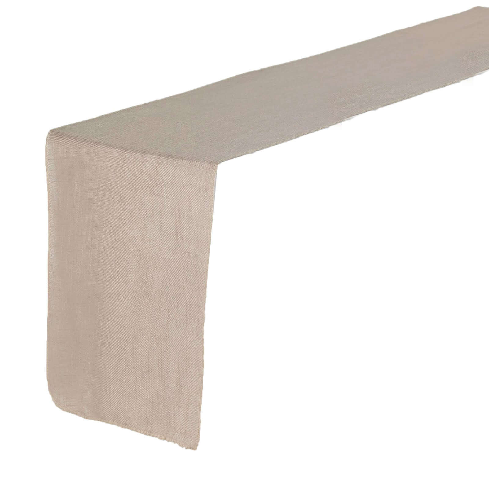 Faux Linen 12x108 Table Runner Taupe - Slubby Textured & Wrinkle Resistant Table Decor