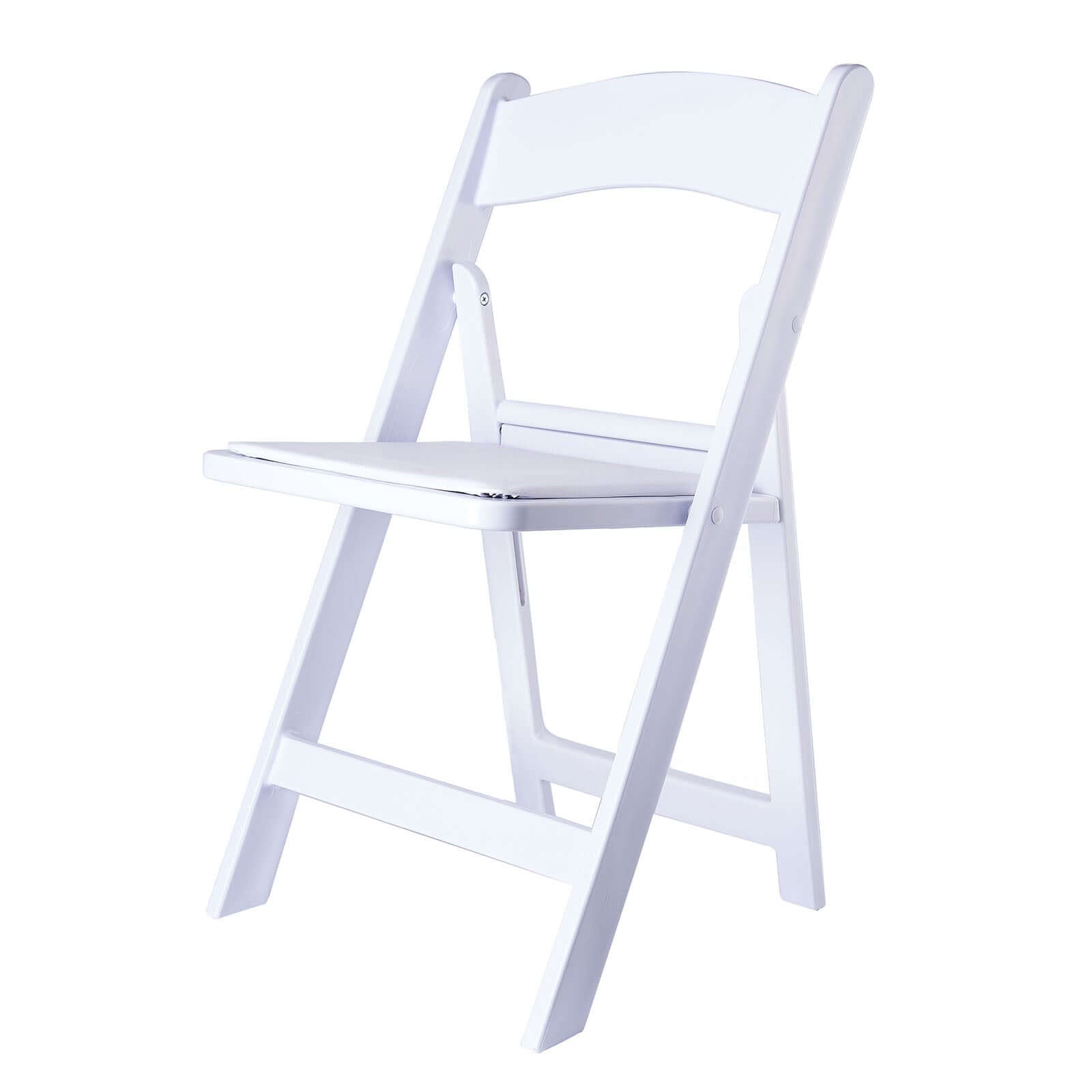 Resin Chair with Vinyl Padded Seat for Folding Use White - Stylish Design for Indoor or Outdoor Weddings & Gatherings