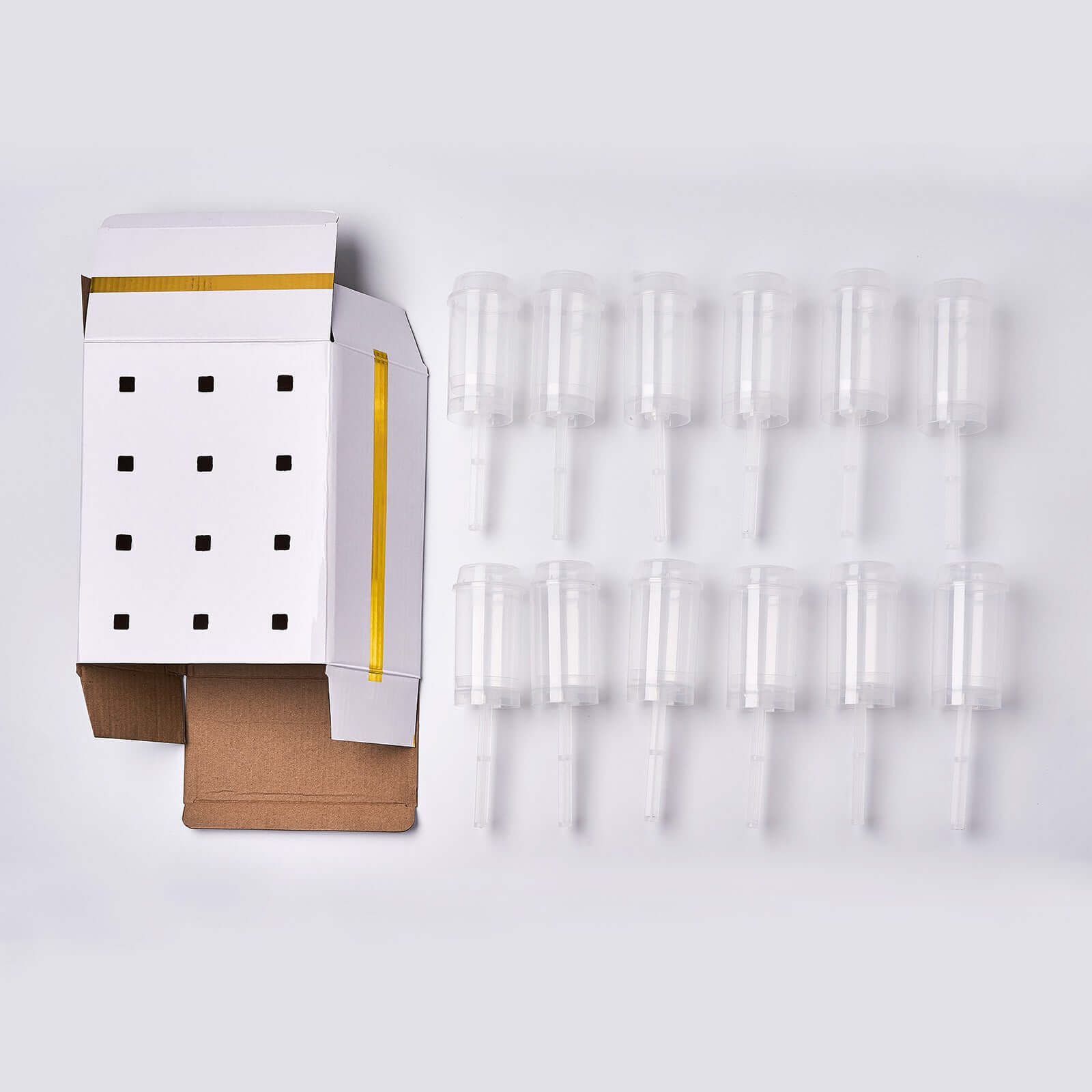 12-Pack Plastic Cake Push-Up Pops Clear with Holder - Easy-to-Use Push Pop Containers for Layered Desserts Jello & Candy Displays