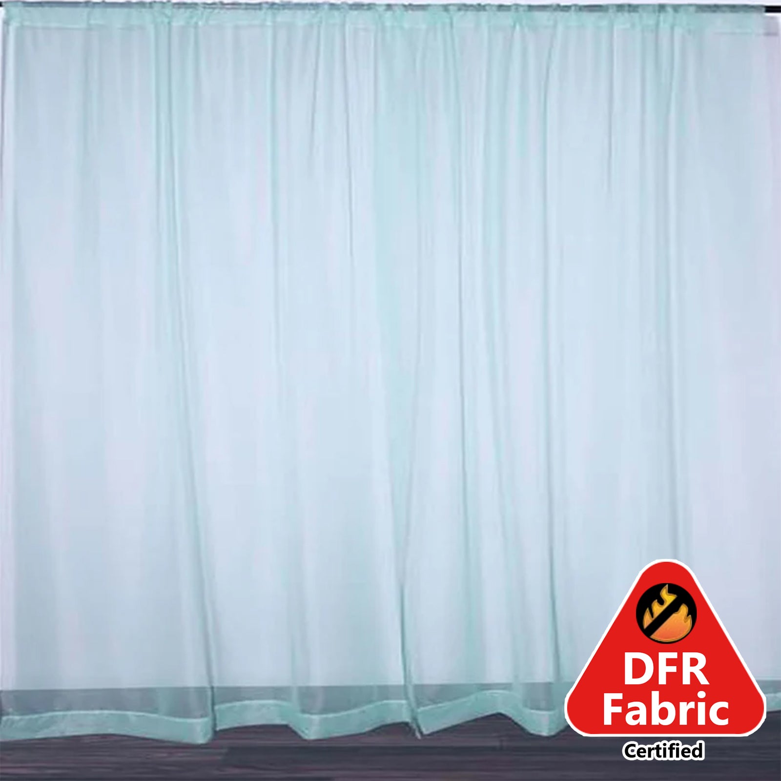 2 Pack Dusty Sage Green Sheer Chiffon Event Curtain Drapes, Durable Flame Resistant Premium Organza Backdrop Event Panels With Rod Pockets - 10ftx10ft