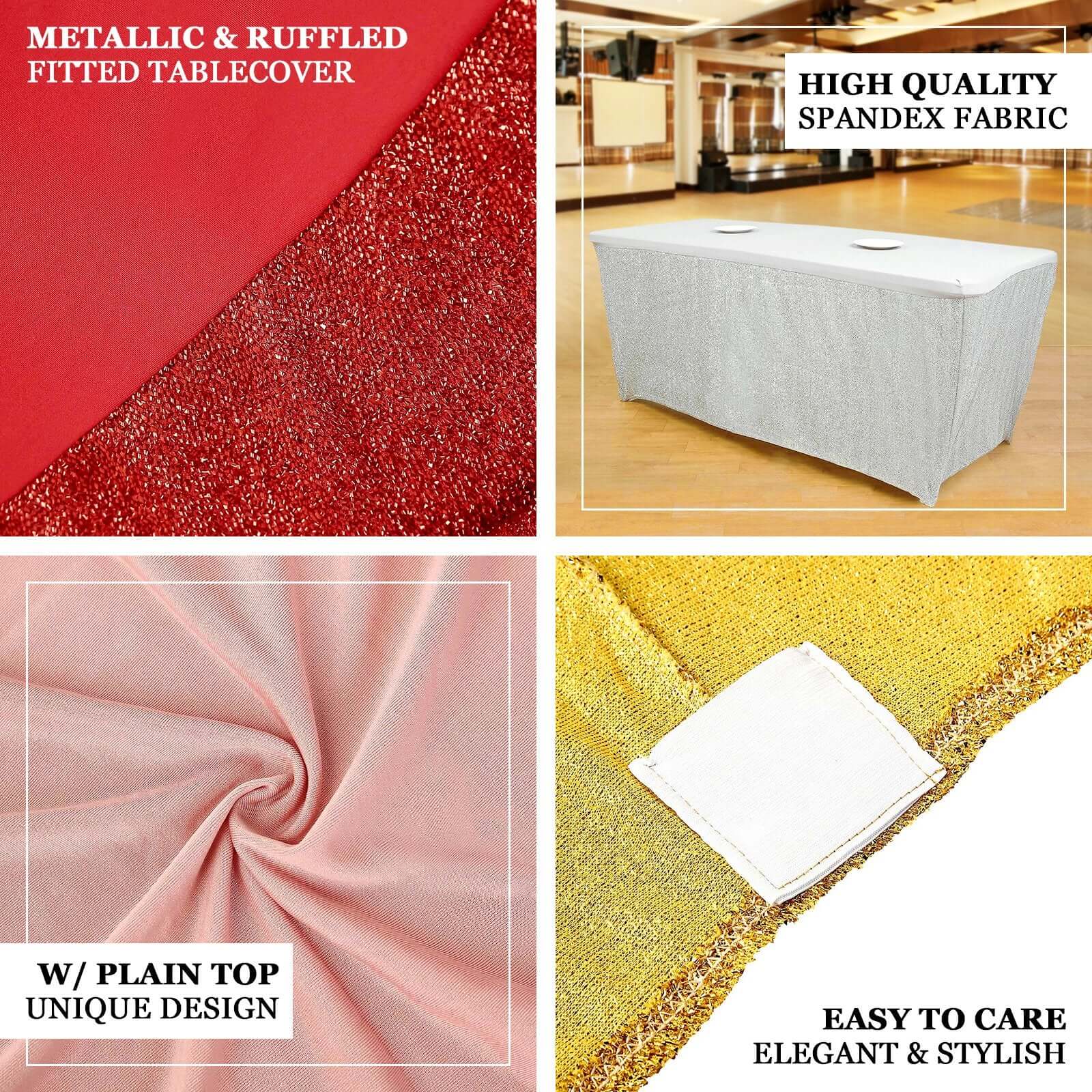Stretch Spandex 72x30 Rectangle Tablecloth Metallic Turquoise - Form-Fitting Table Cover