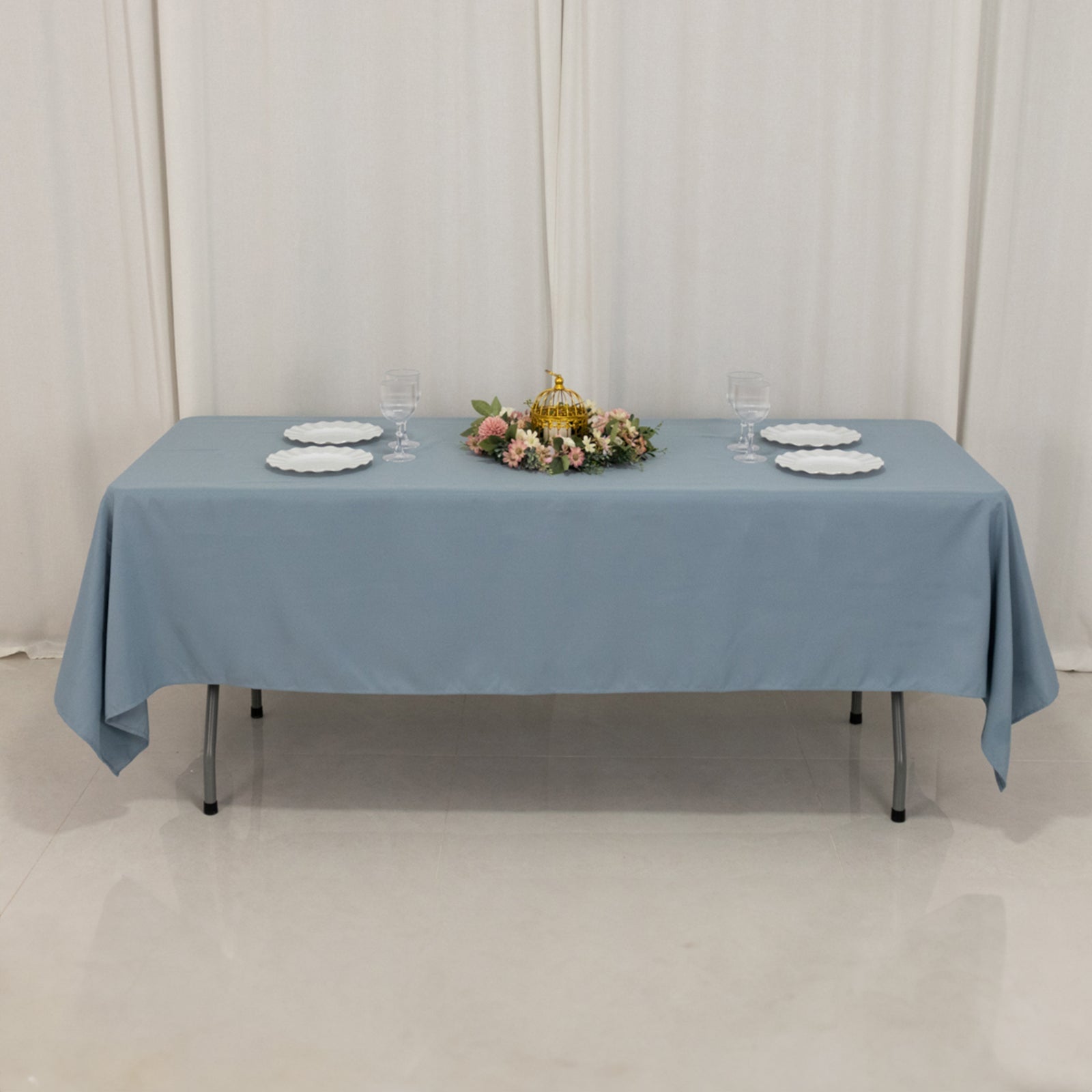 Premium Polyester 60x102 Rectangle Tablecloth Dusty Blue - Durable 220GSM Wrinkle-Resistant Table Cover