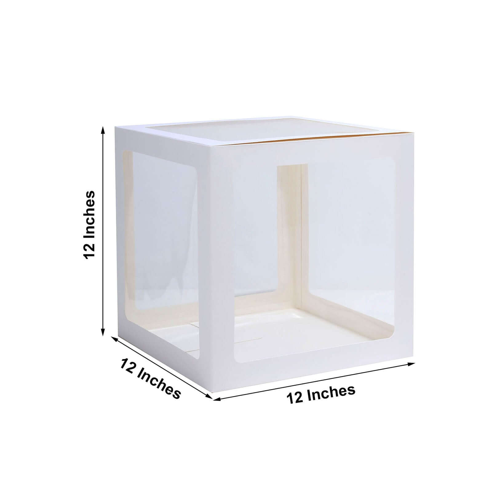 2 Pack 12 White Clear Baby Shower Party Decoration Boxes, Transparent DIY Balloon Boxes