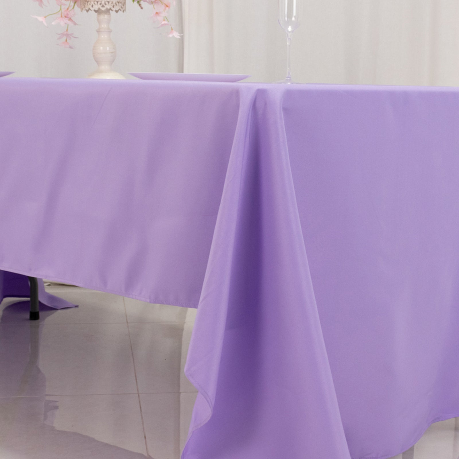 Premium Polyester 60x126 Rectangle Tablecloth Lavender Lilac - Stain-Resistant 220GSM Finish Table Cover