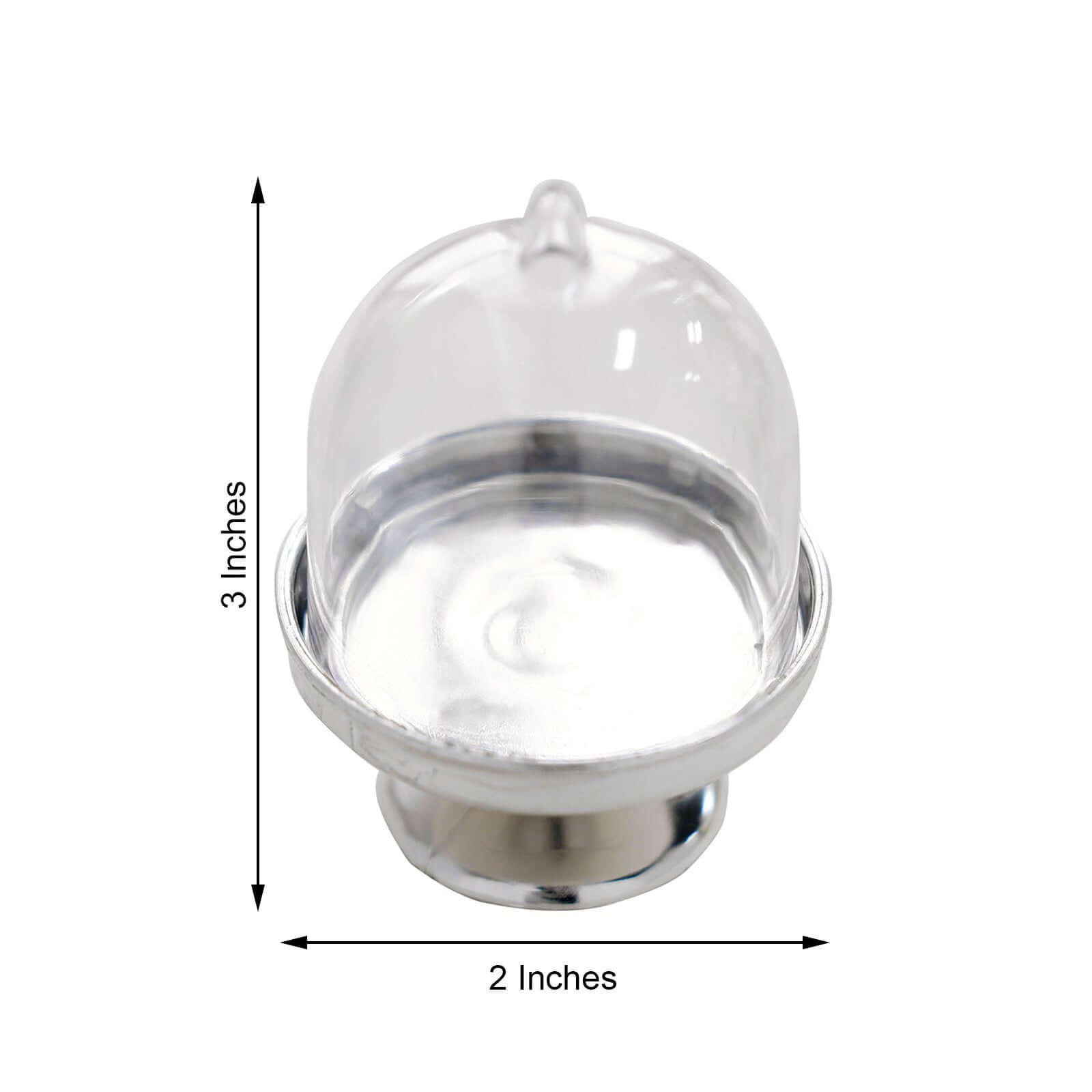 12-Pack Fillable Mini Pedestal Candy Container Clear/Silver - Stylish Candy Treat Favor Containers with Dome Lid 3