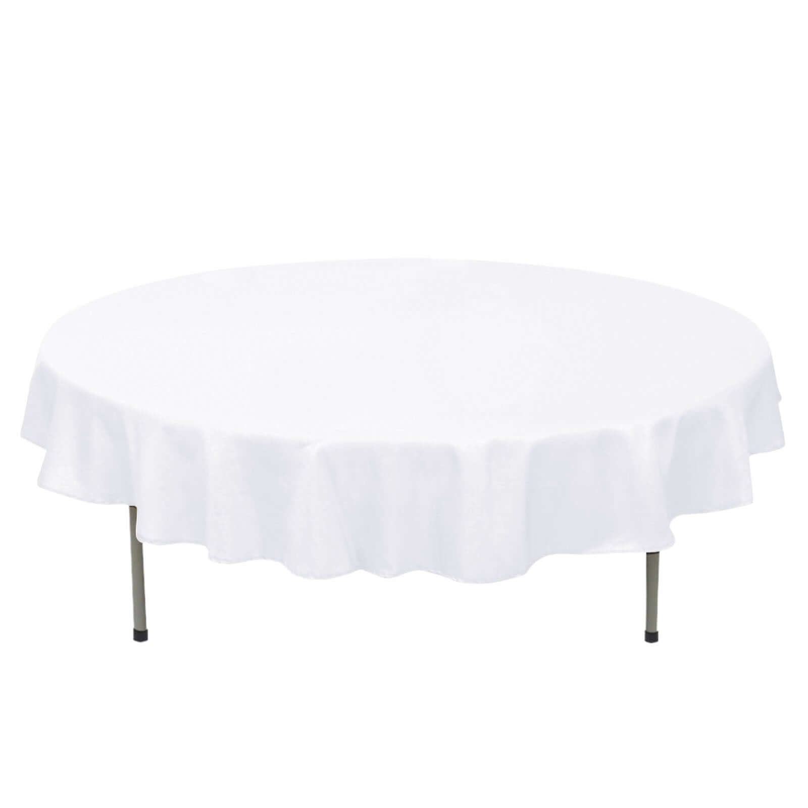 Premium Polyester 70 Round Tablecloth White - Stain and Wrinkle-Resistant 220GSM Table Cover for Weddings & Events