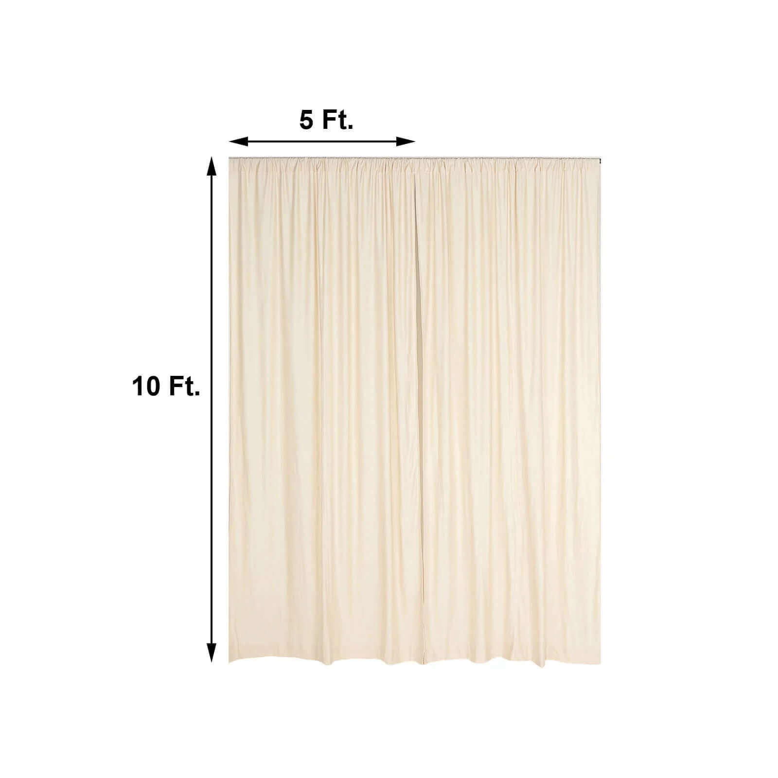 2 Pack Beige Scuba Polyester Event Curtain Drapes, Durable Flame Resistant Backdrop Event Panels Wrinkle Free with Rod Pockets - 10ftx10ft