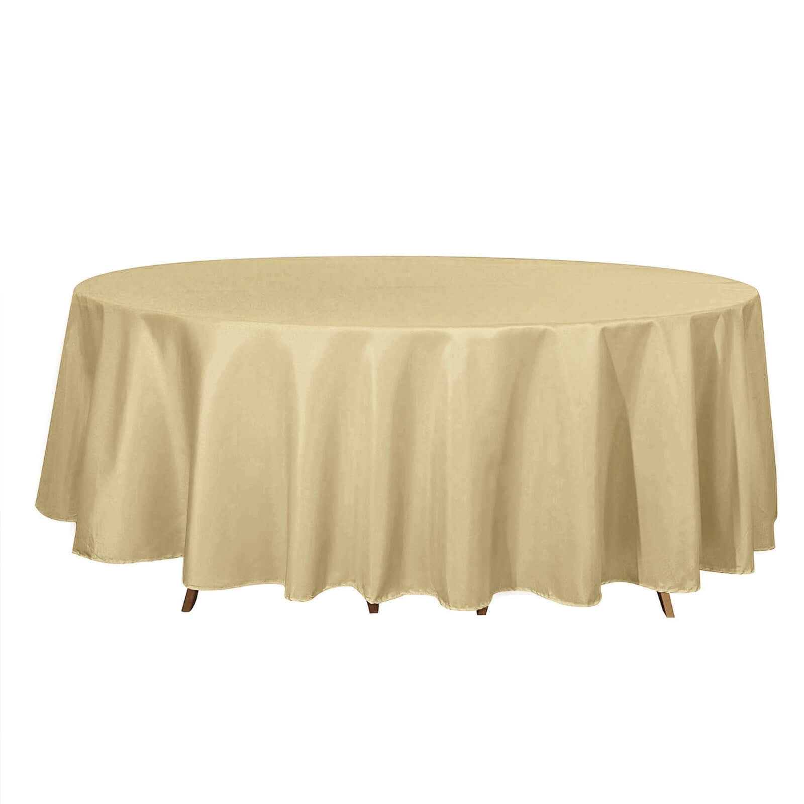 Polyester 108 Round Tablecloth Champagne - Wrinkle-Resistant Table Cover