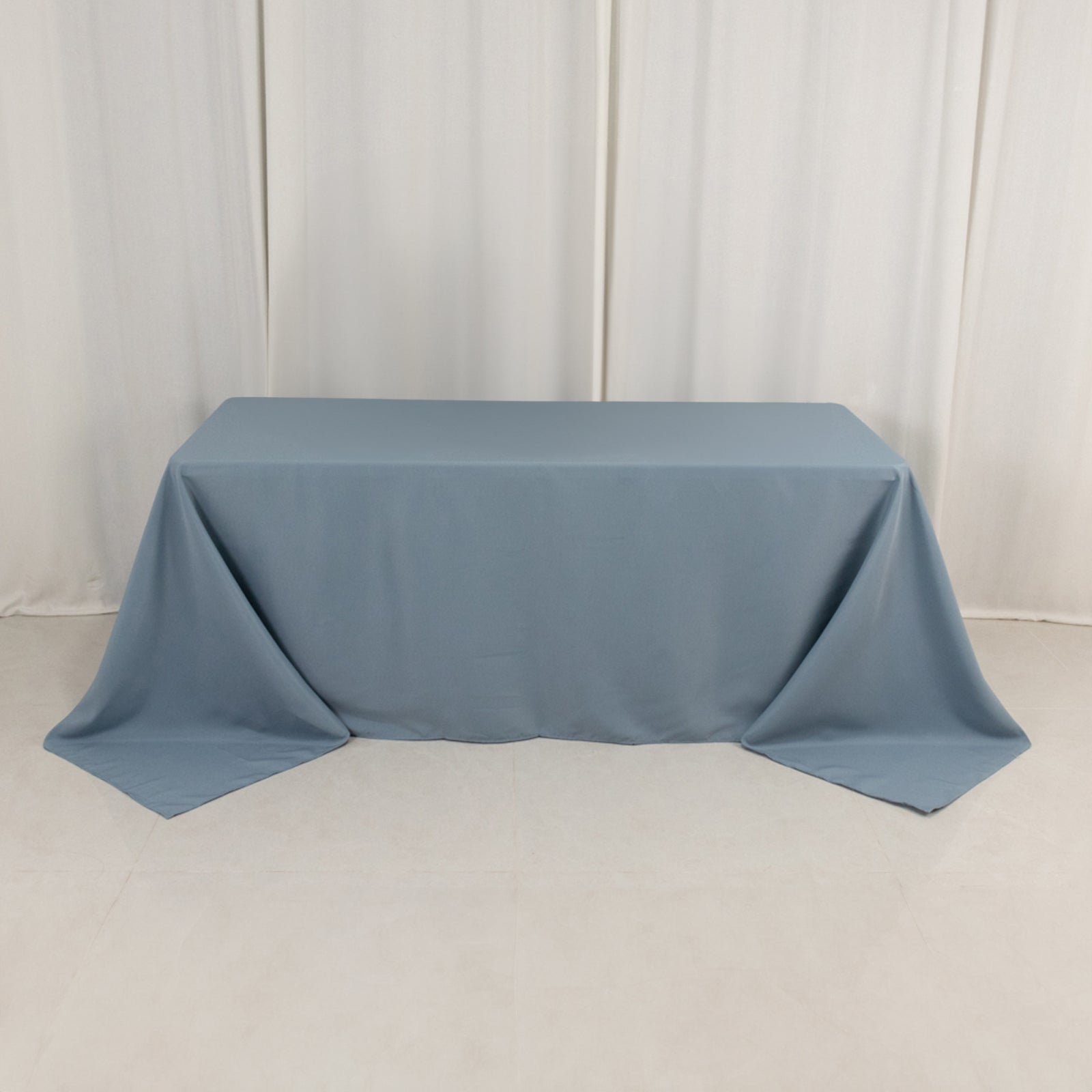 Premium Polyester 90x132 Rectangle Tablecloth Dusty Blue - Seamless 220GSM Stain-Resistant Table Cover