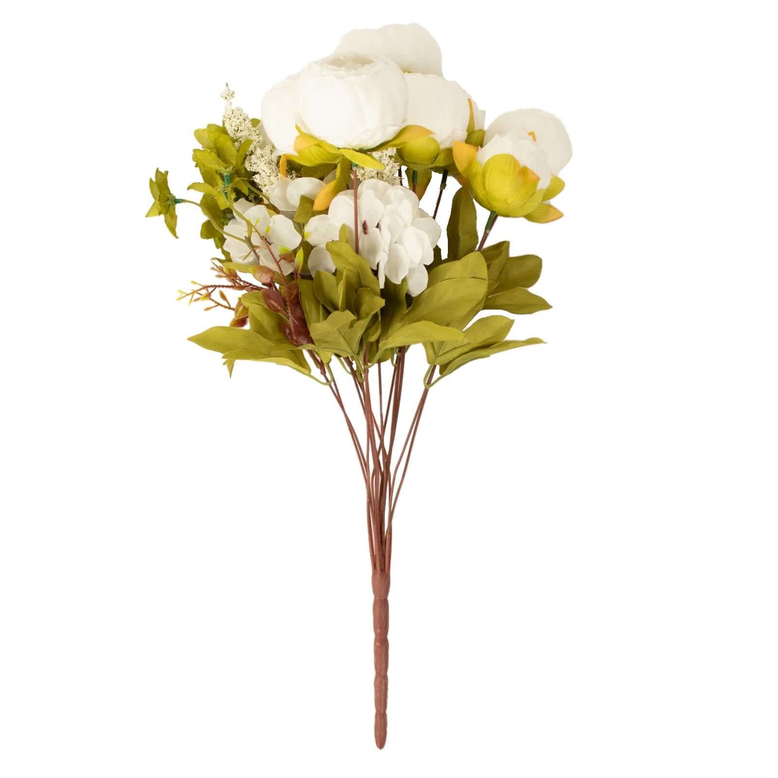 2 Pack 19 White Artificial Peony Flower Wedding Bouquets, Faux Silk Flower Arrangements
