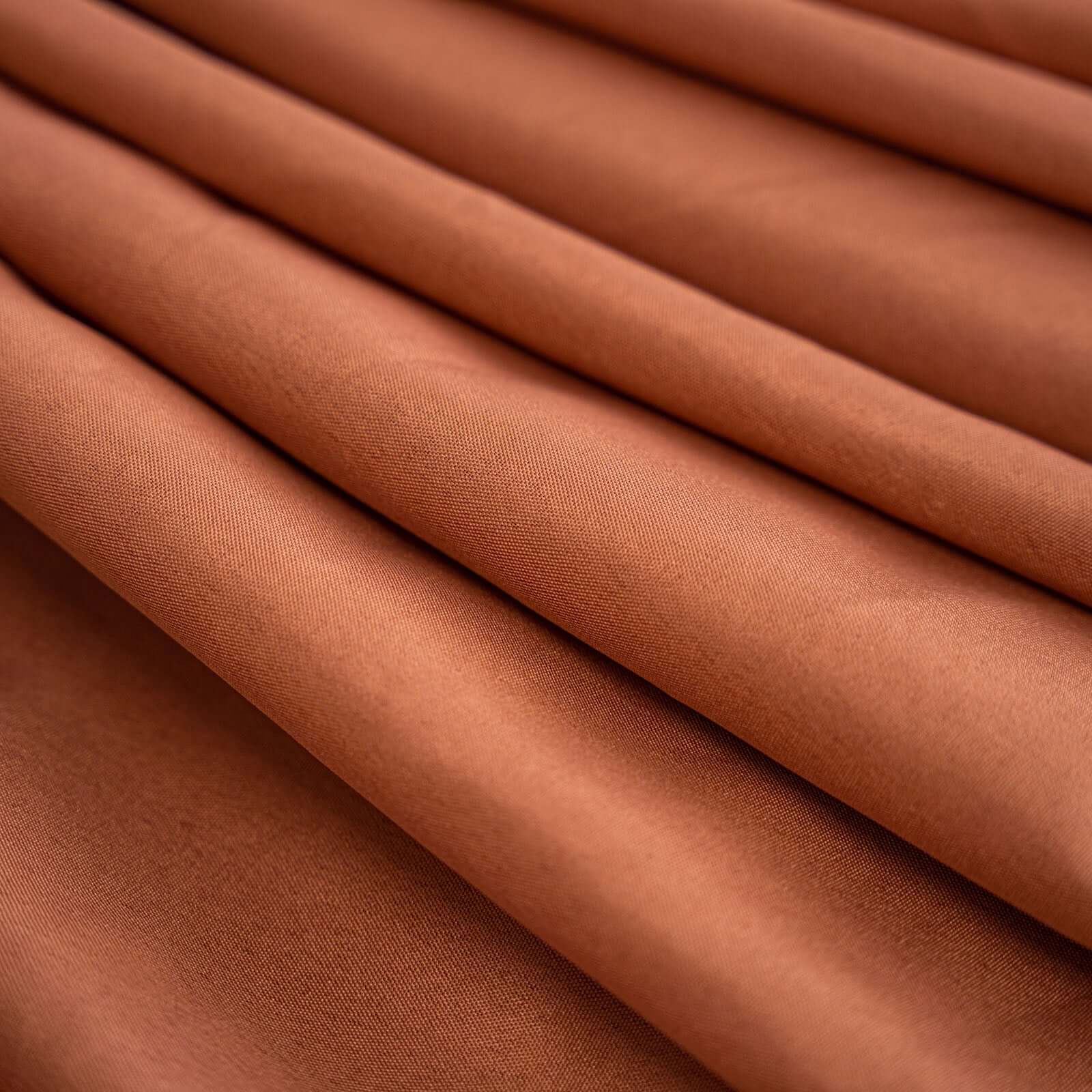 Polyester 120 Round Tablecloth Terracotta (Rust) - Seamless Wrinkle-Resistant Table Cover