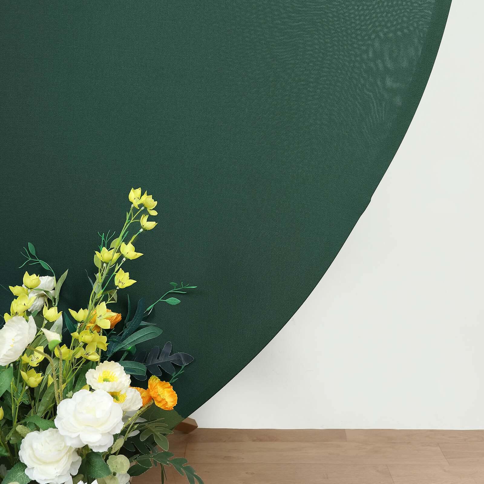 7.5ft Matte Hunter Emerald Green Round Spandex Fit Party Backdrop Stand Cover