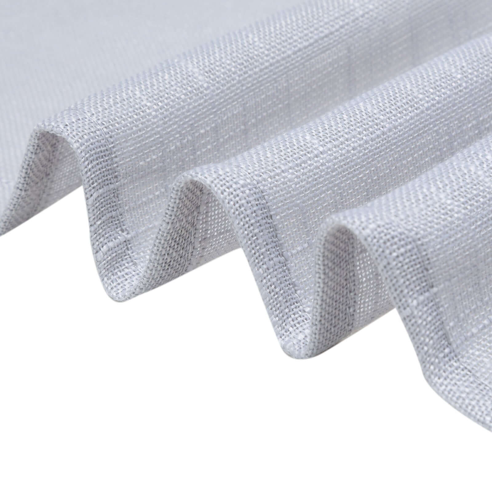 Faux Linen 12x108 Table Runner Silver - Slubby Textured & Wrinkle Resistant Table Decor