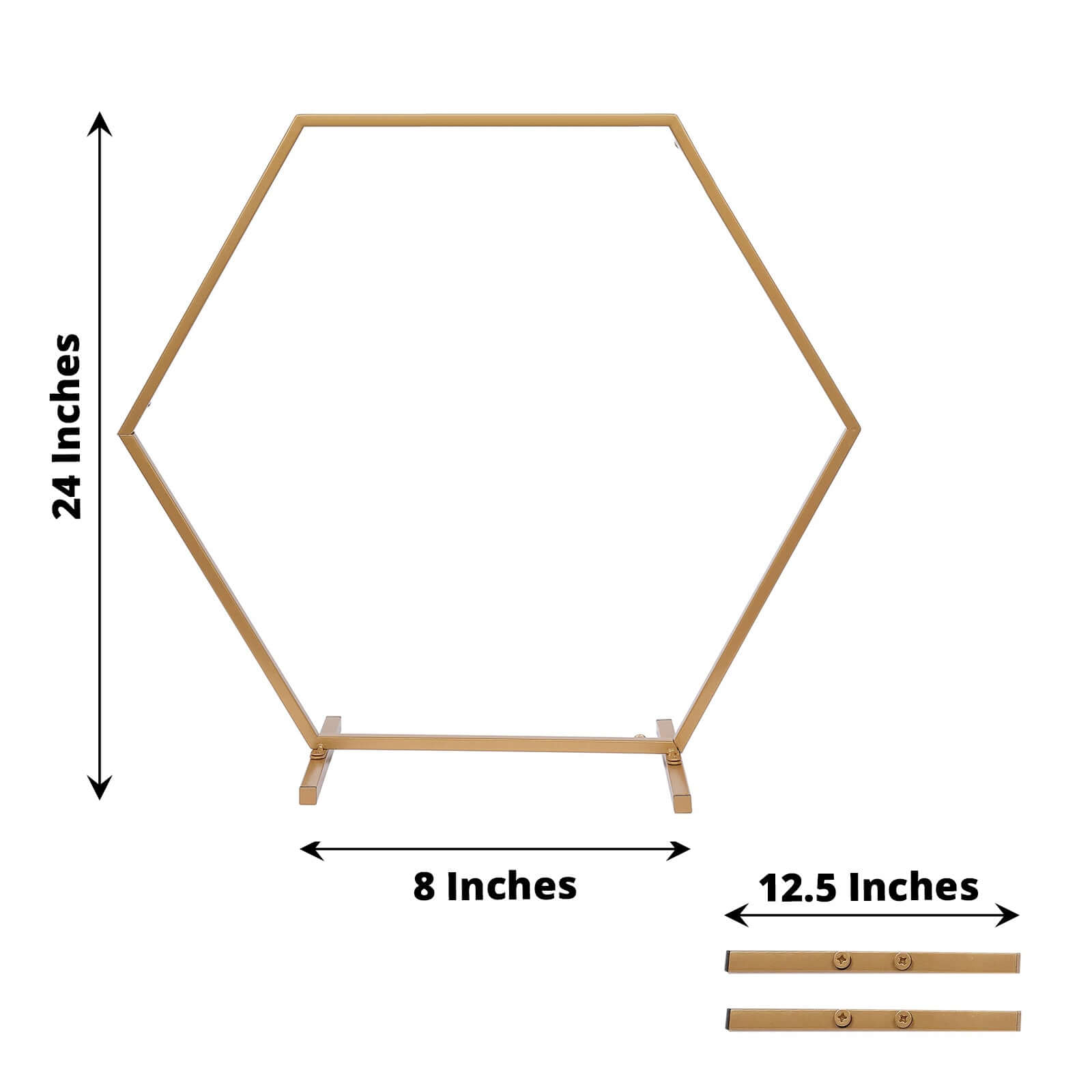 Hexagon Wedding Arch Table Centerpiece Metal Gold - Self-Standing Geometric Flower Balloon Stand 24