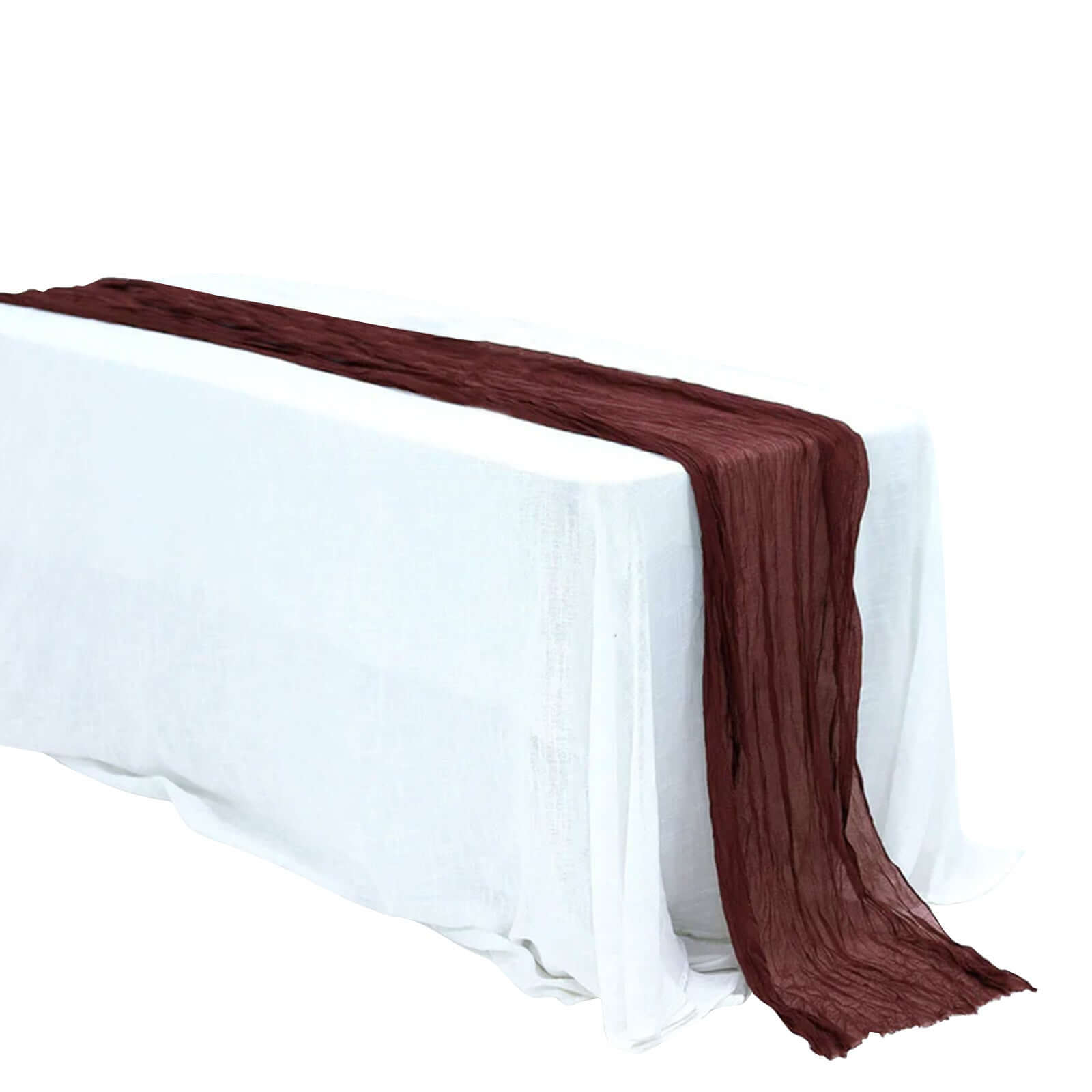 Gauze Cheesecloth 10ft Table Runner Burgundy - Rustic Boho Style