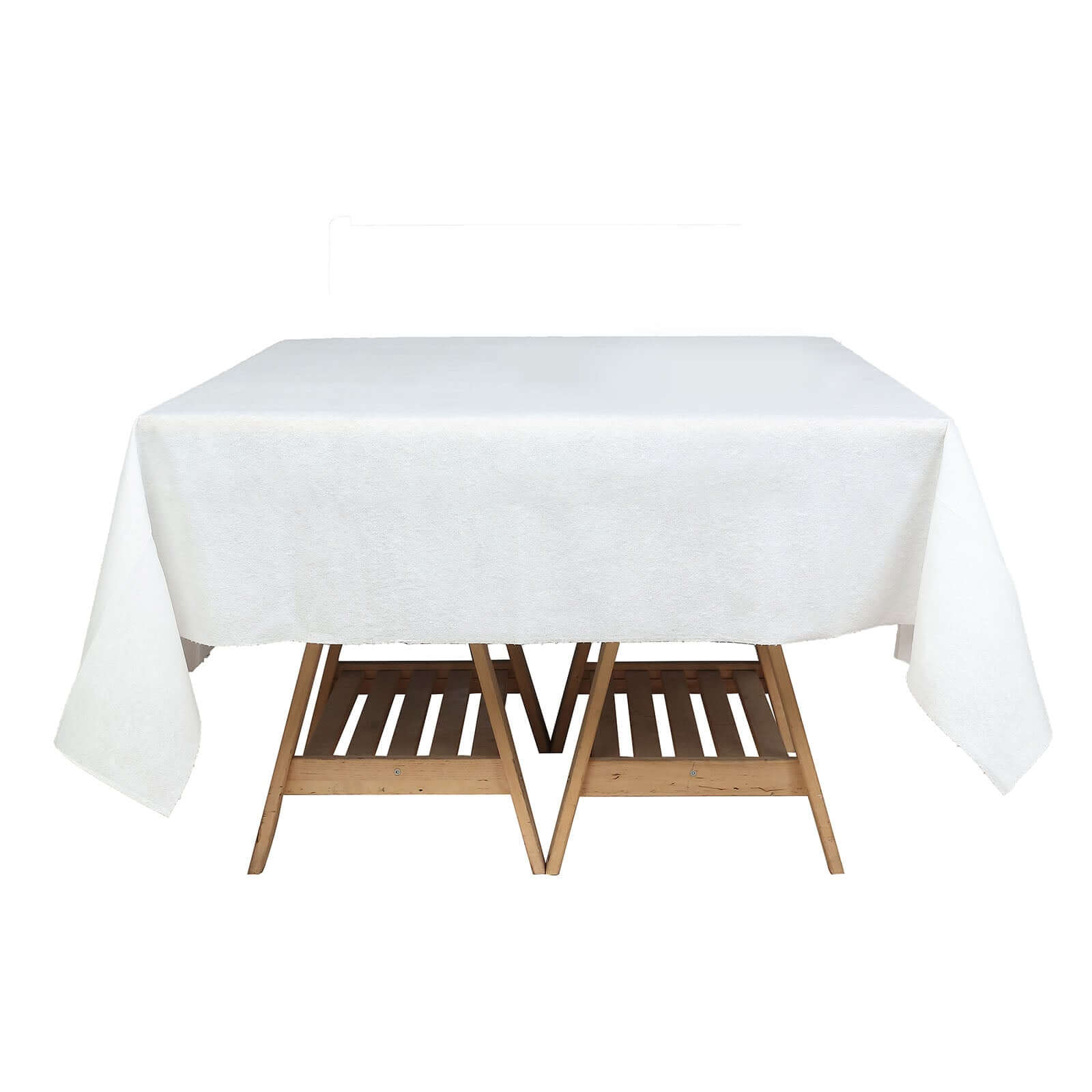 Paper Airlaid Tablecloth Square White - Disposable Linen-Feel Table Cover 70x70