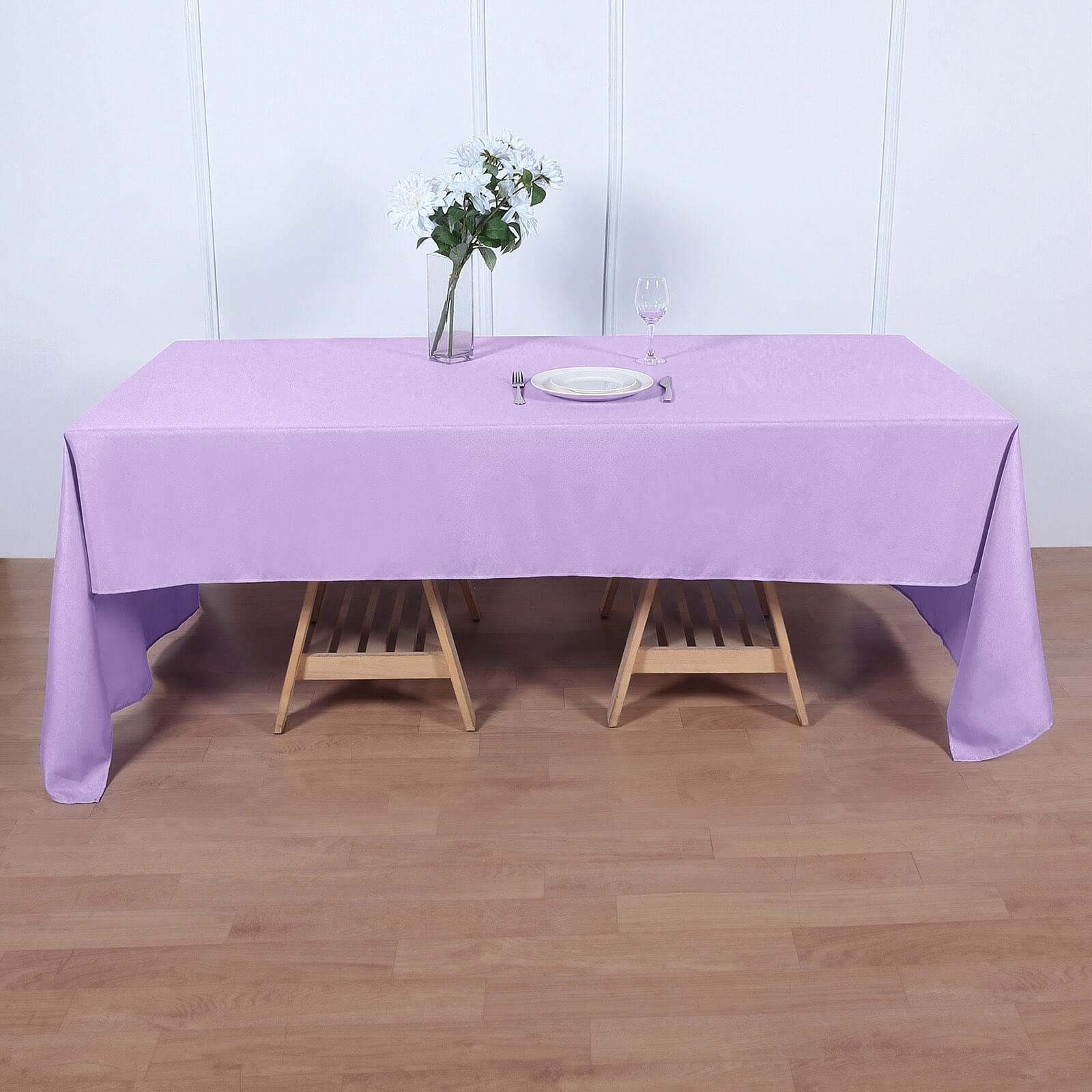 Polyester 60x126 Rectangle Tablecloth Lavender Lilac - Wrinkle-Resistant Table Cover