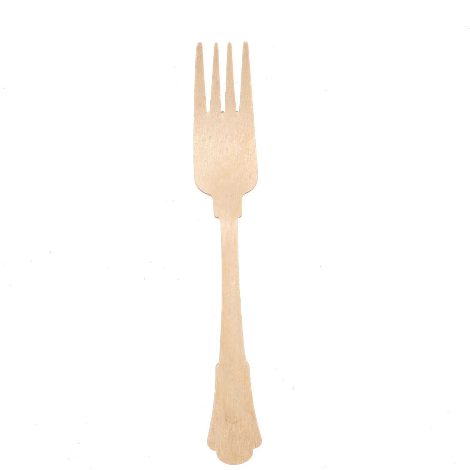 24-Pack Birchwood Forks Natural Vintage Baroque Design - Eco Friendly Biodegradable Wooden Utensils for Rustic Themes & Outdoor Parties 7.5