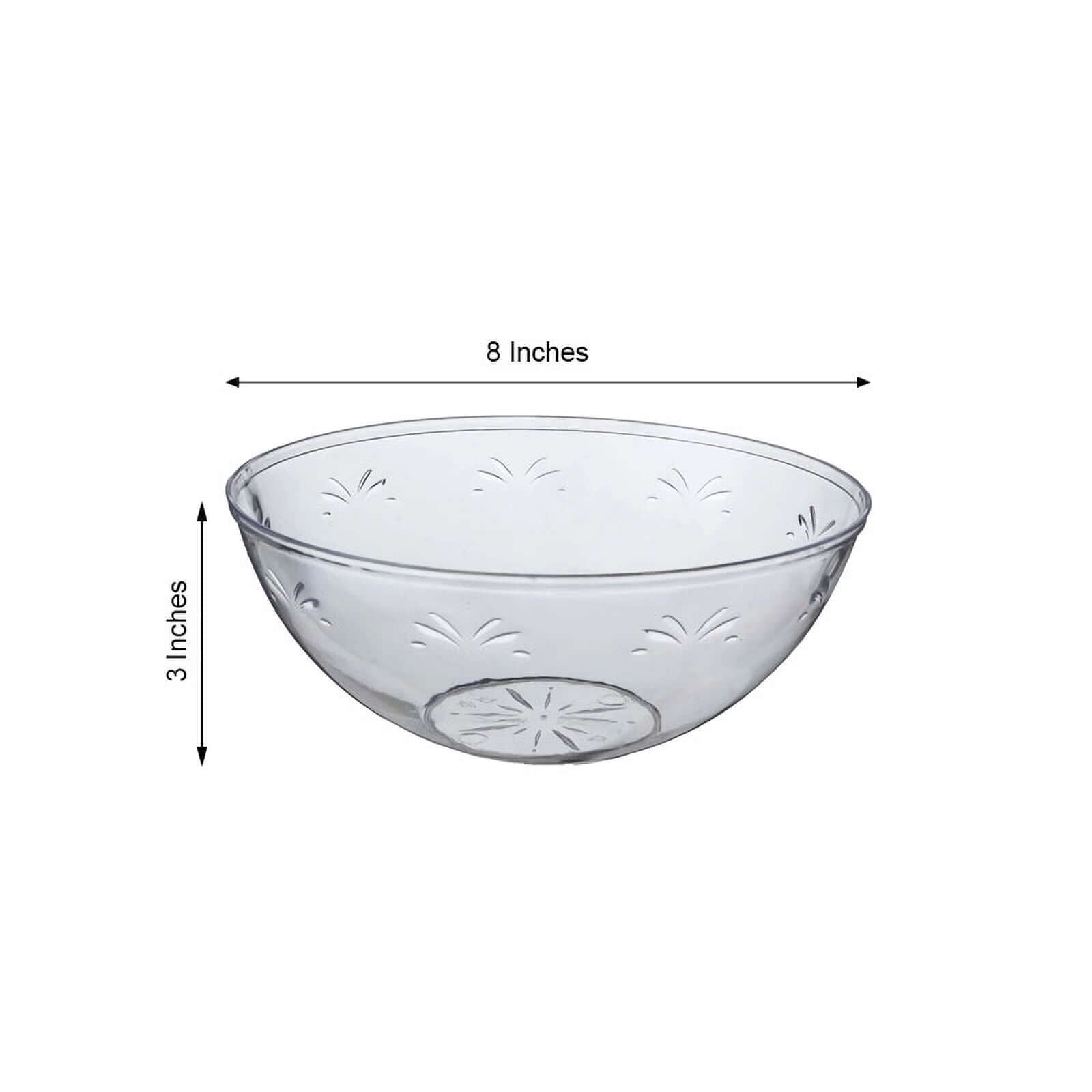 4-Pack Plastic Salad Bowls Clear - Sturdy Medium Disposable Dishes for Parties 32oz