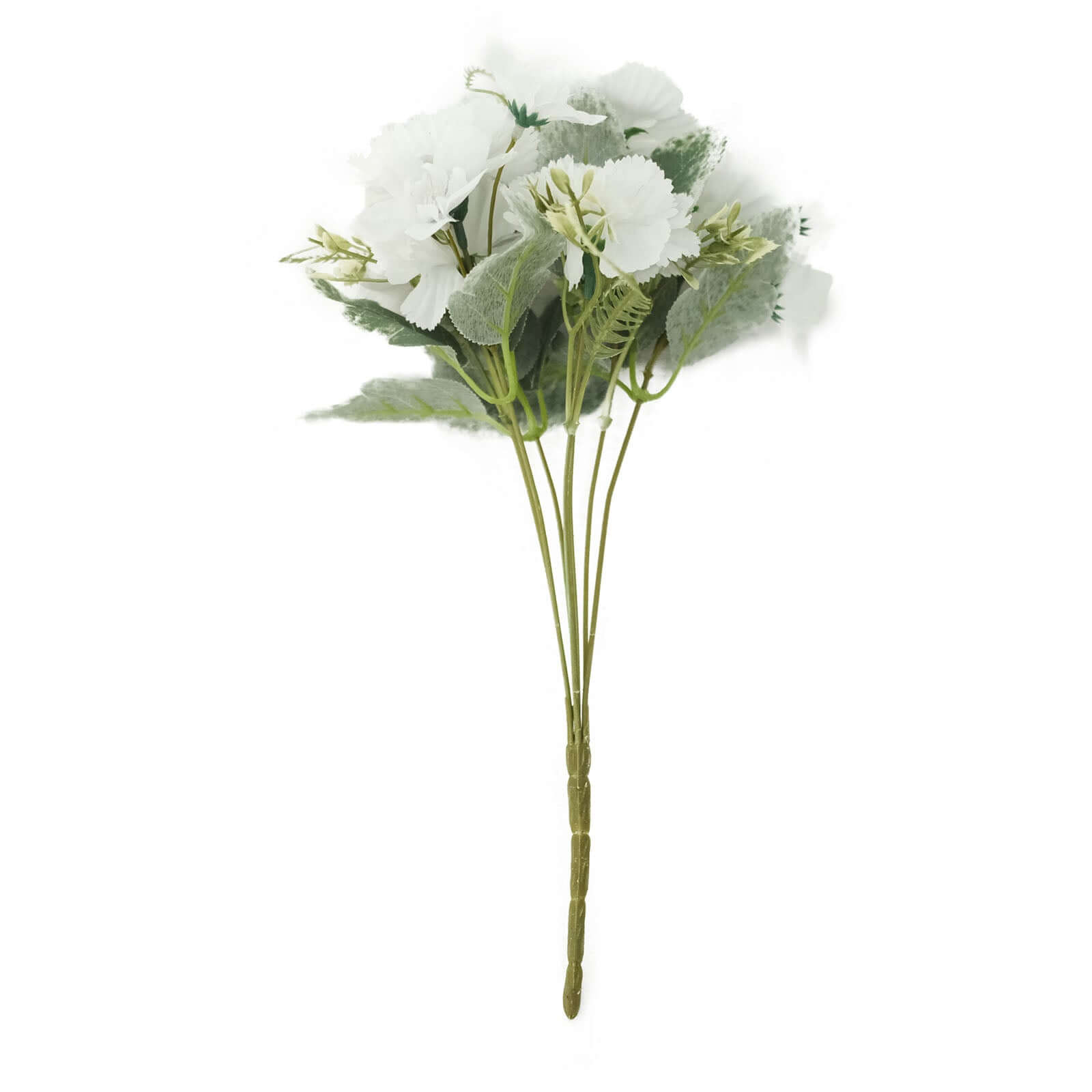 3 Pack 14 White Artificial Silk Carnation Flower Arrangements, Faux Floral Bouquets Bushes