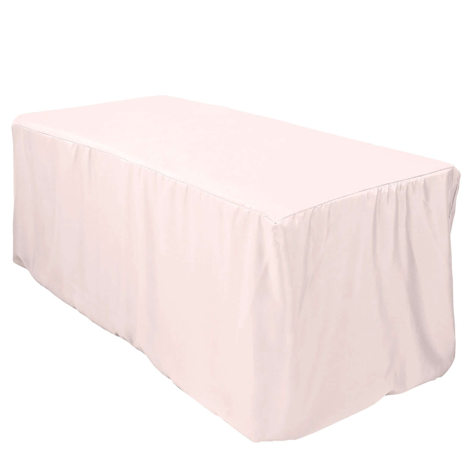 Fitted Polyester 72x30 Rectangle Tablecloth Blush - Durable Table Cover