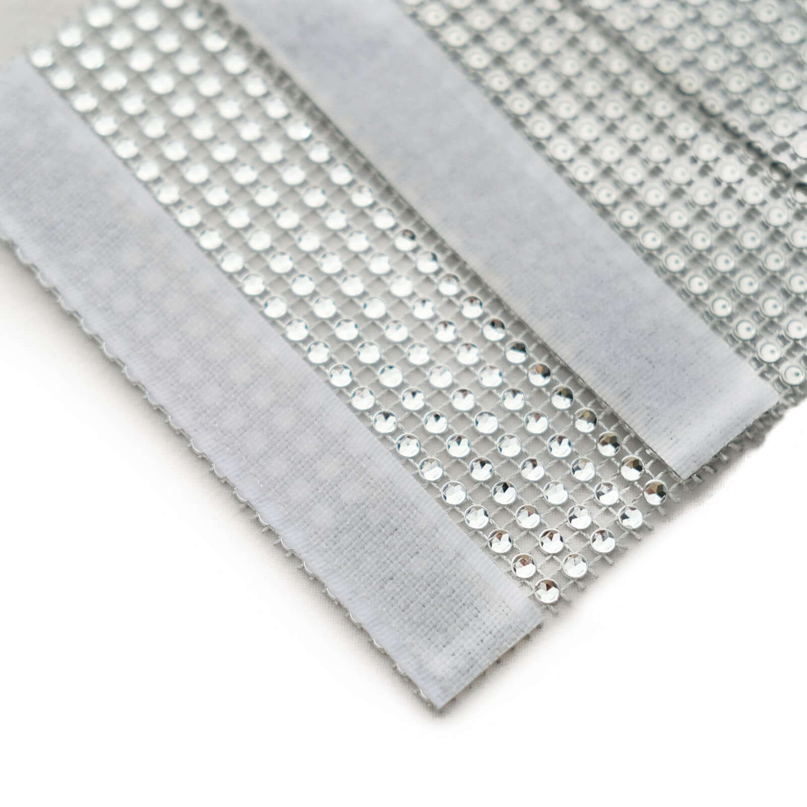 4 Pack Silver Rhinestone Mesh Velcro Backdrop Curtain Bands, Large Chair Sash Clip Tie Backs - 5X10