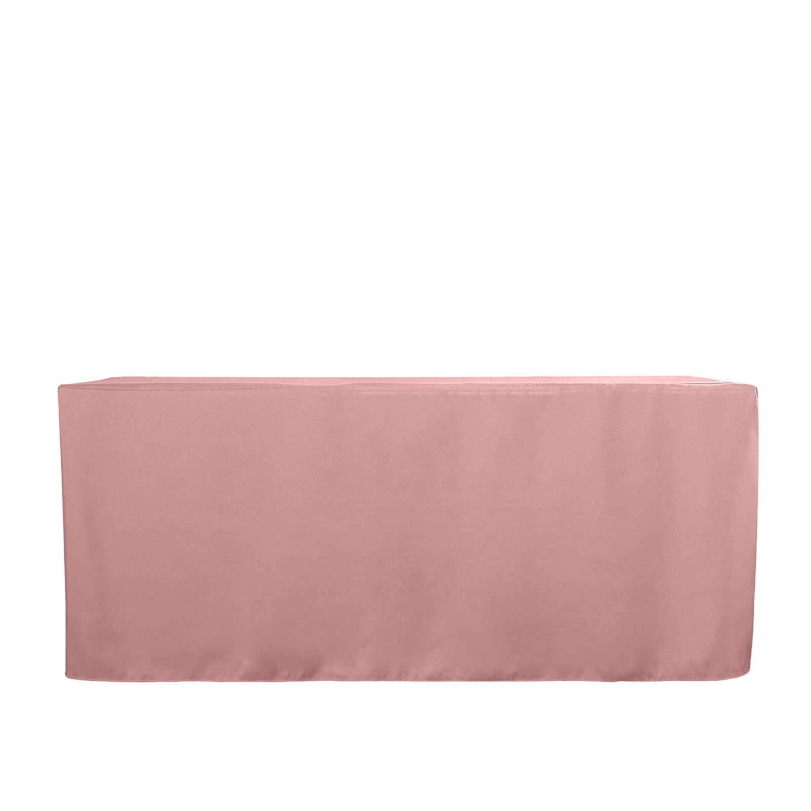 Fitted Polyester 72x30 Rectangle Tablecloth Dusty Rose - Durable Table Cover