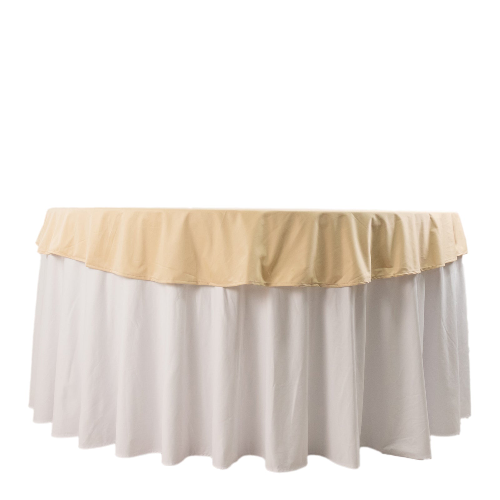 Premium Scuba Round 70 Tablecloth Beige - Wrinkle Free & Stain Resistant Table Cover