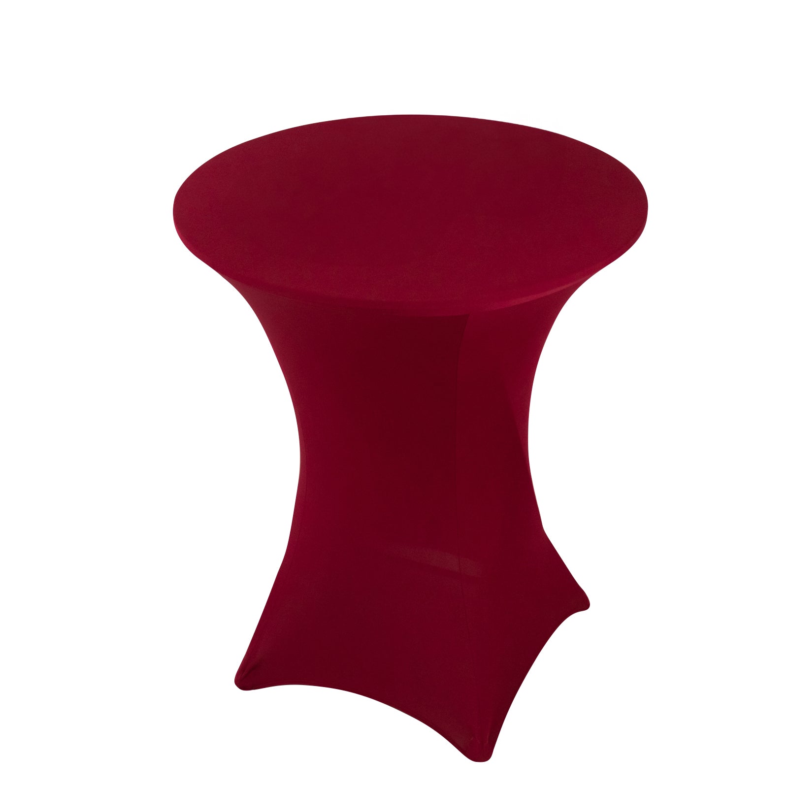 Spandex 33-36 Round Cocktail Table Cover Burgundy - Easy to Maintain Stretch Fitted Highboy Tablecloth