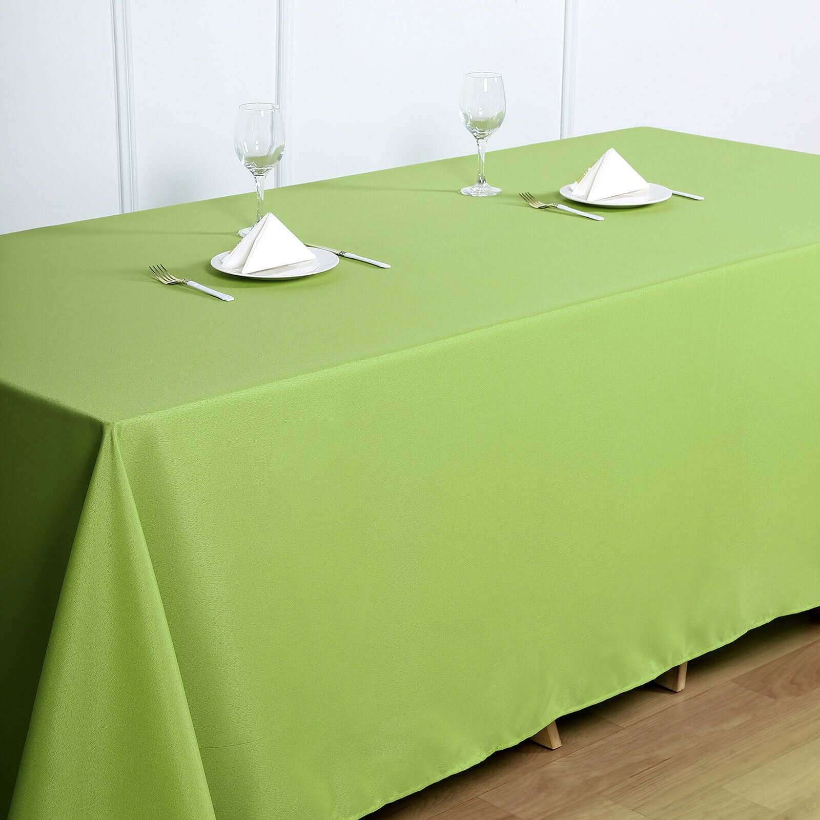 Polyester 90x132 Rectangle Tablecloth Apple Green - Seamless Wrinkle-Resistant Table Cover