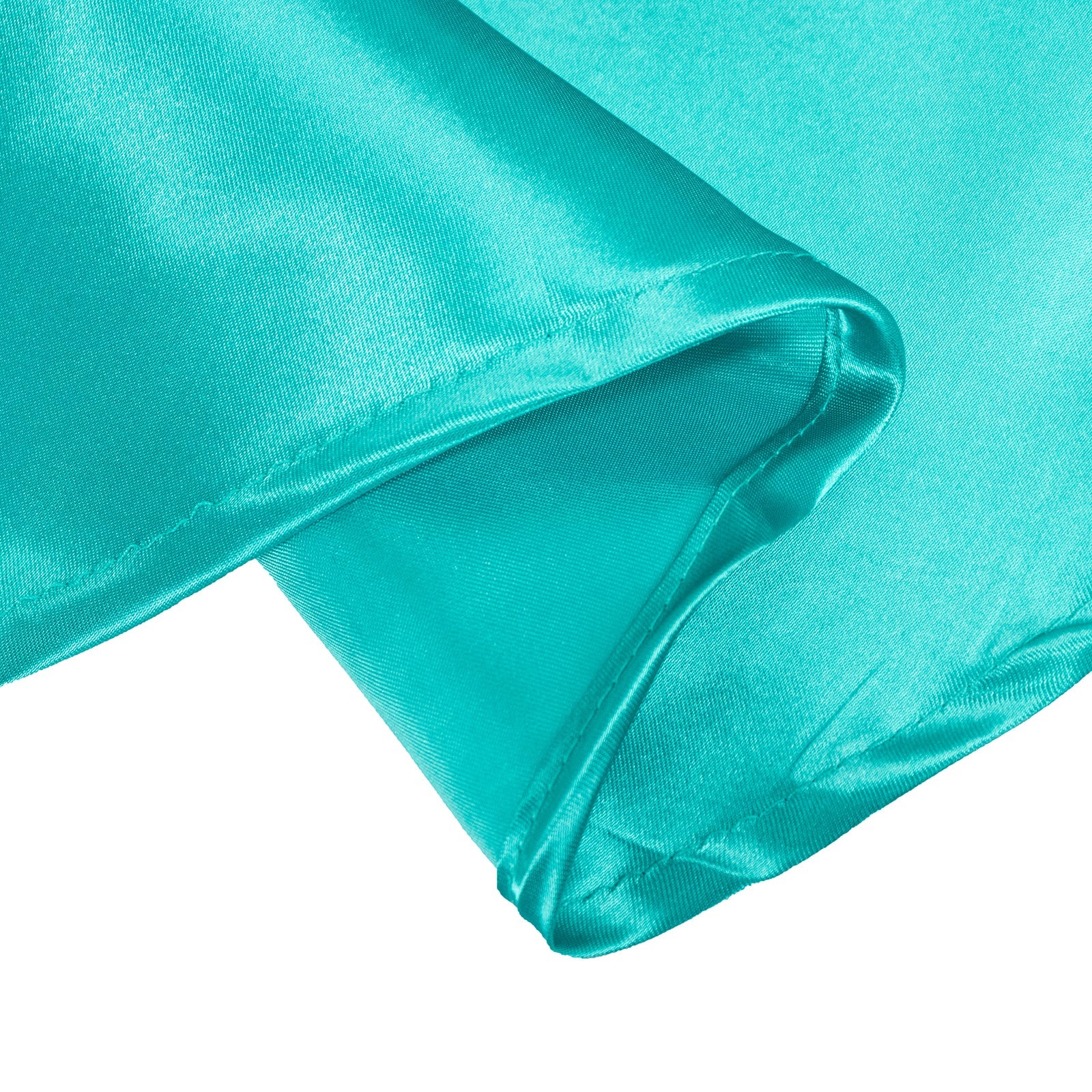 Satin 132 Round Tablecloth Turquoise - Stylish Seamless Table Cover