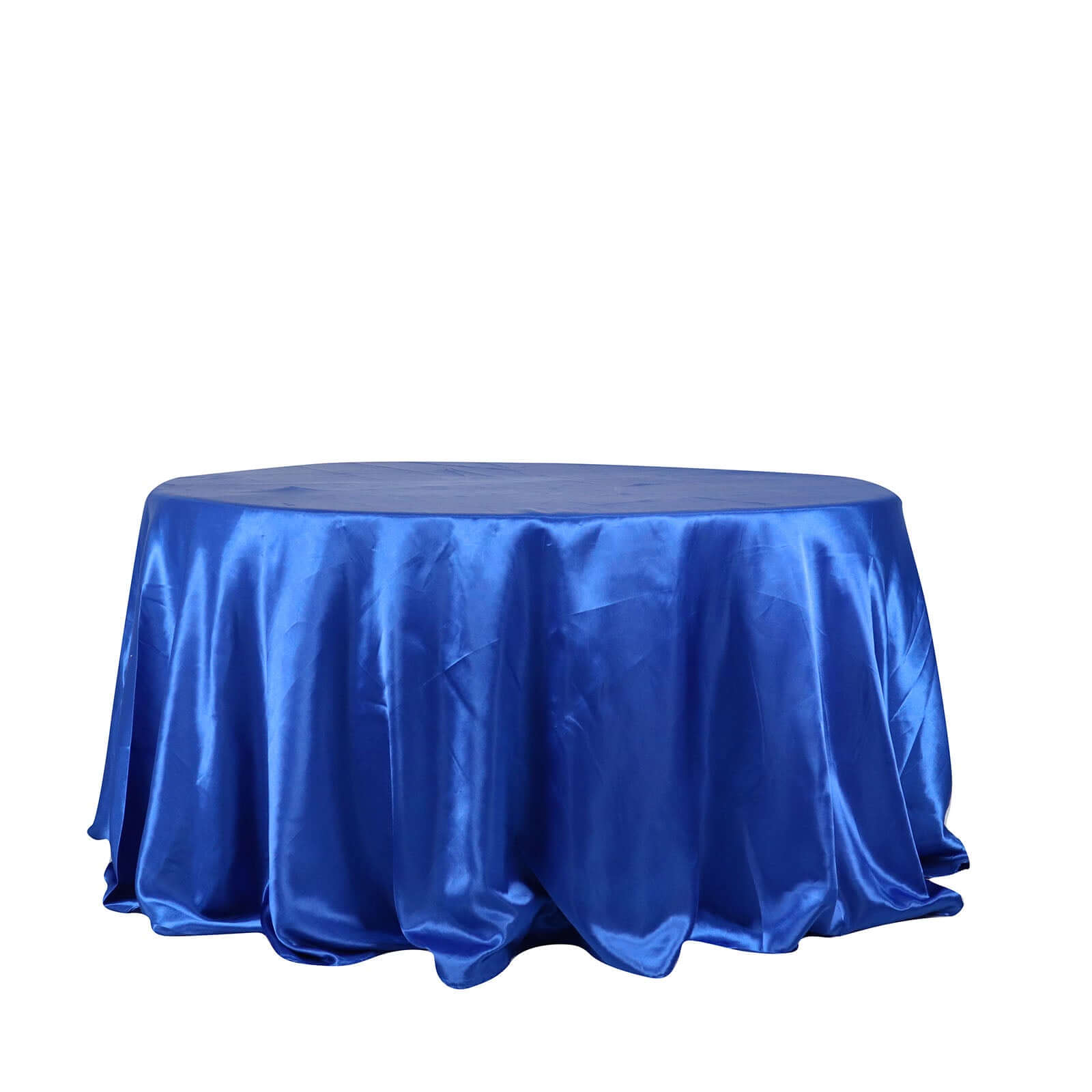 Satin 132 Round Tablecloth Royal Blue - Stylish Seamless Table Cover