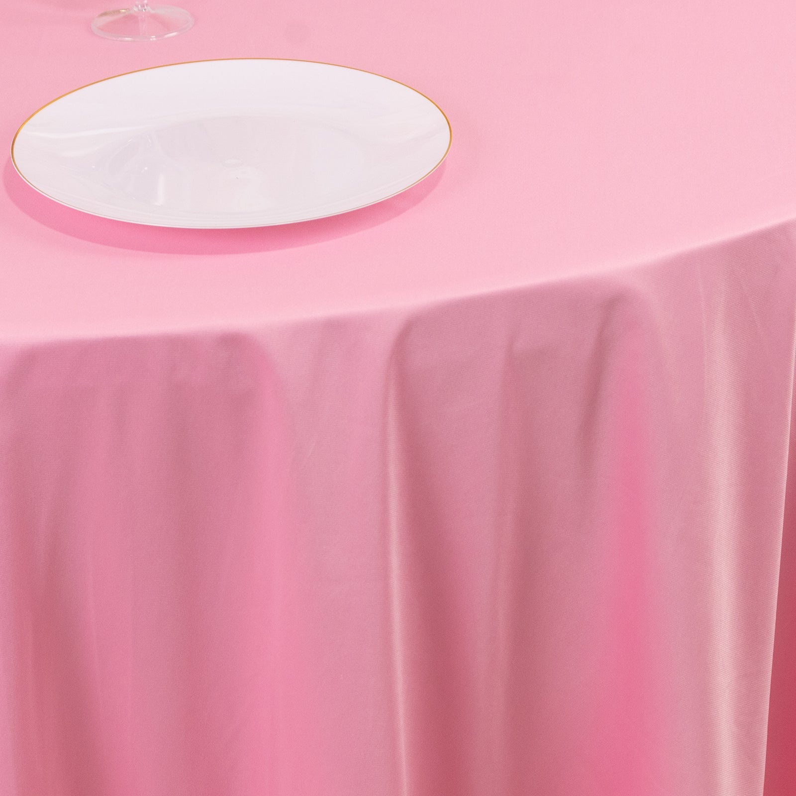 Premium Scuba Round 108 Tablecloth Pink - Wrinkle Free & Stain Resistant Table Cover