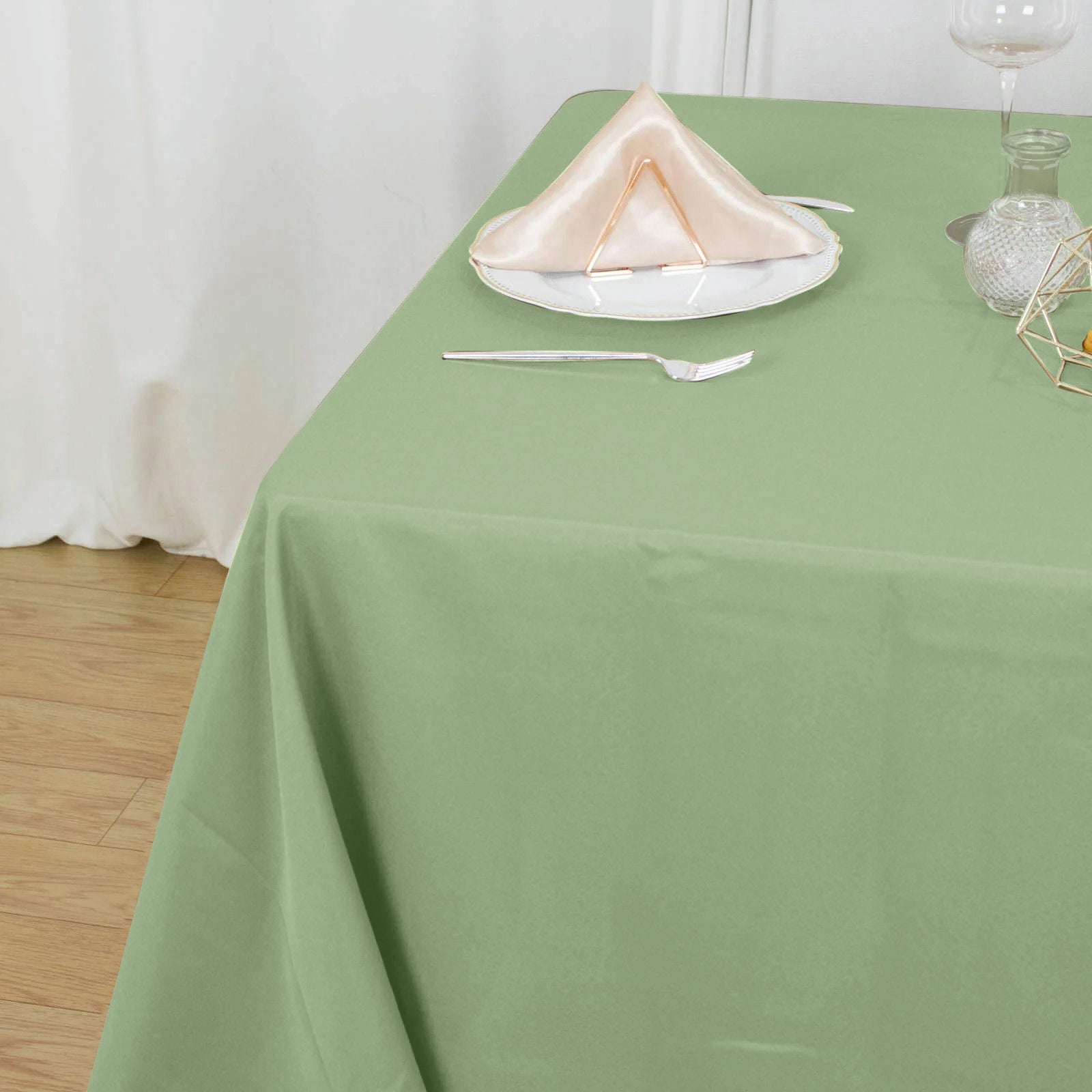 Polyester Square 90x90 Tablecloth Sage Green - Wrinkle-Resistant & Durable Table Cover